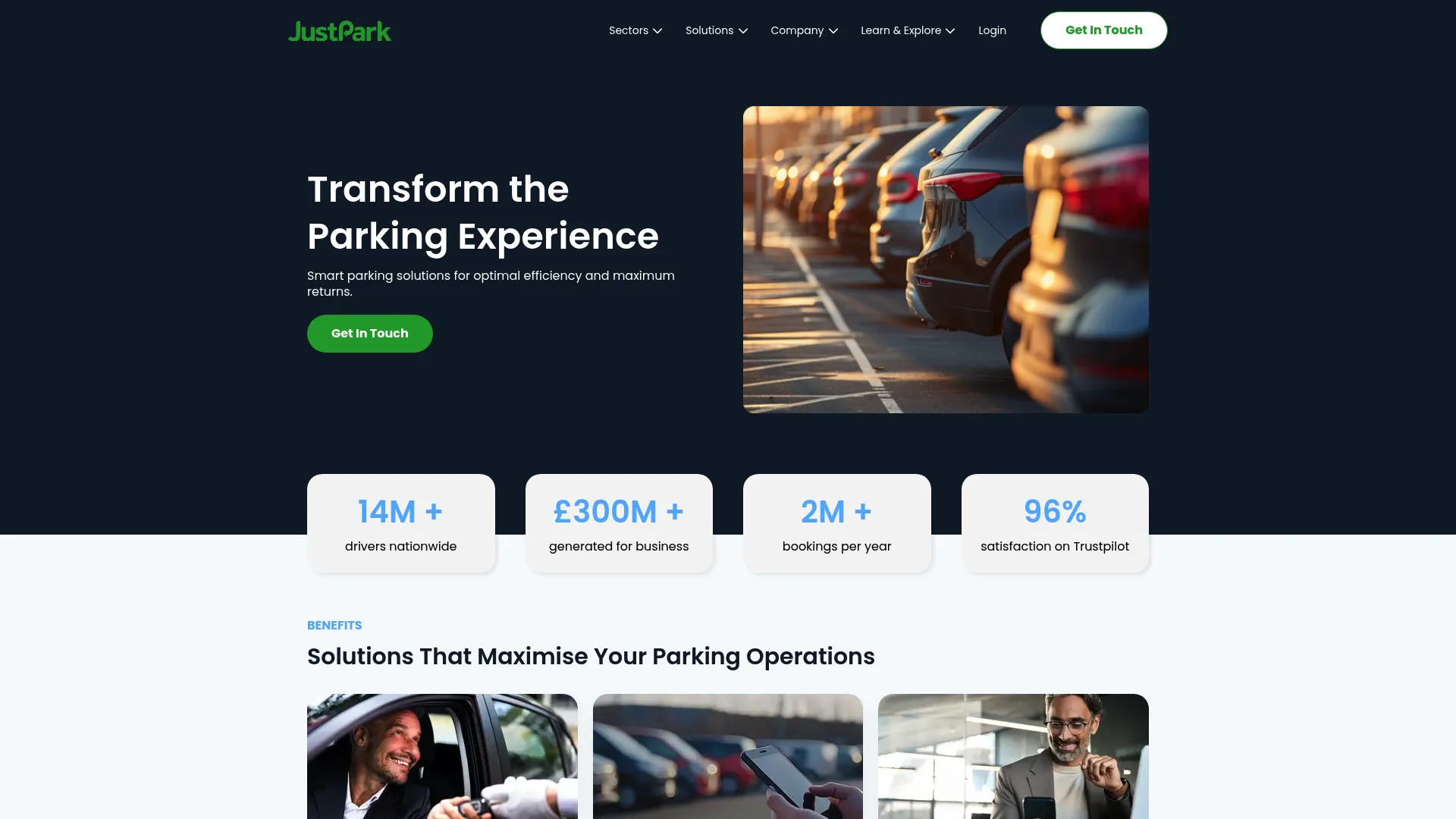 ParkHub parking management software homepage