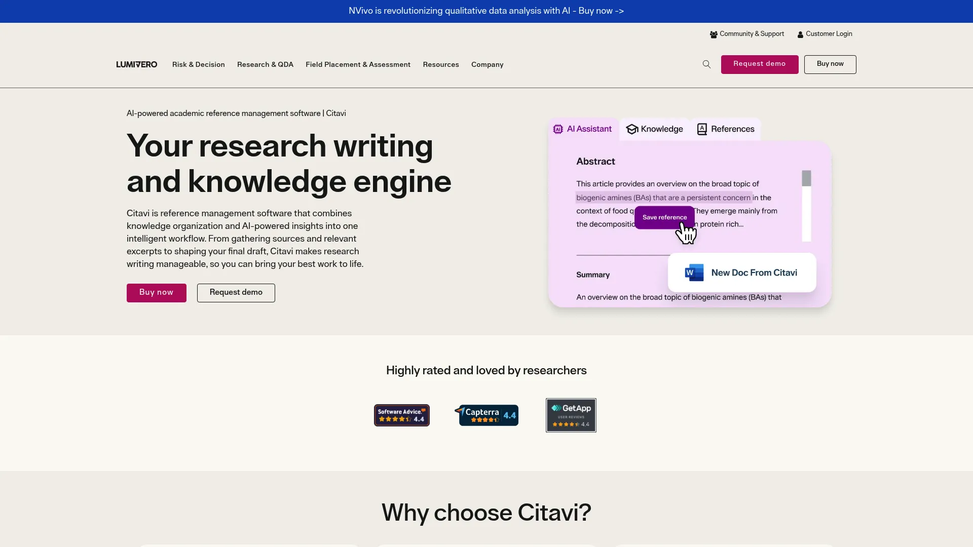 Citavi reference and knowledge management homepage