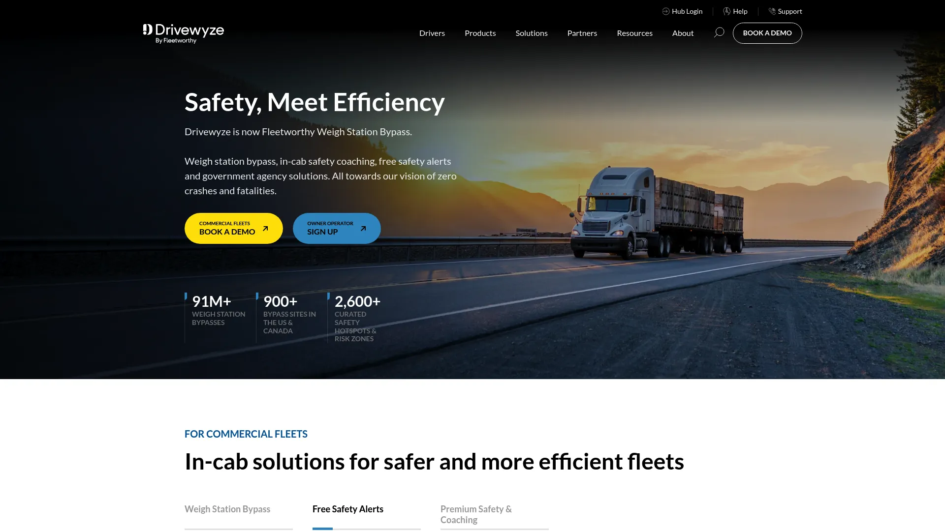 Drivewyze Heads Up in-cab safety interface
