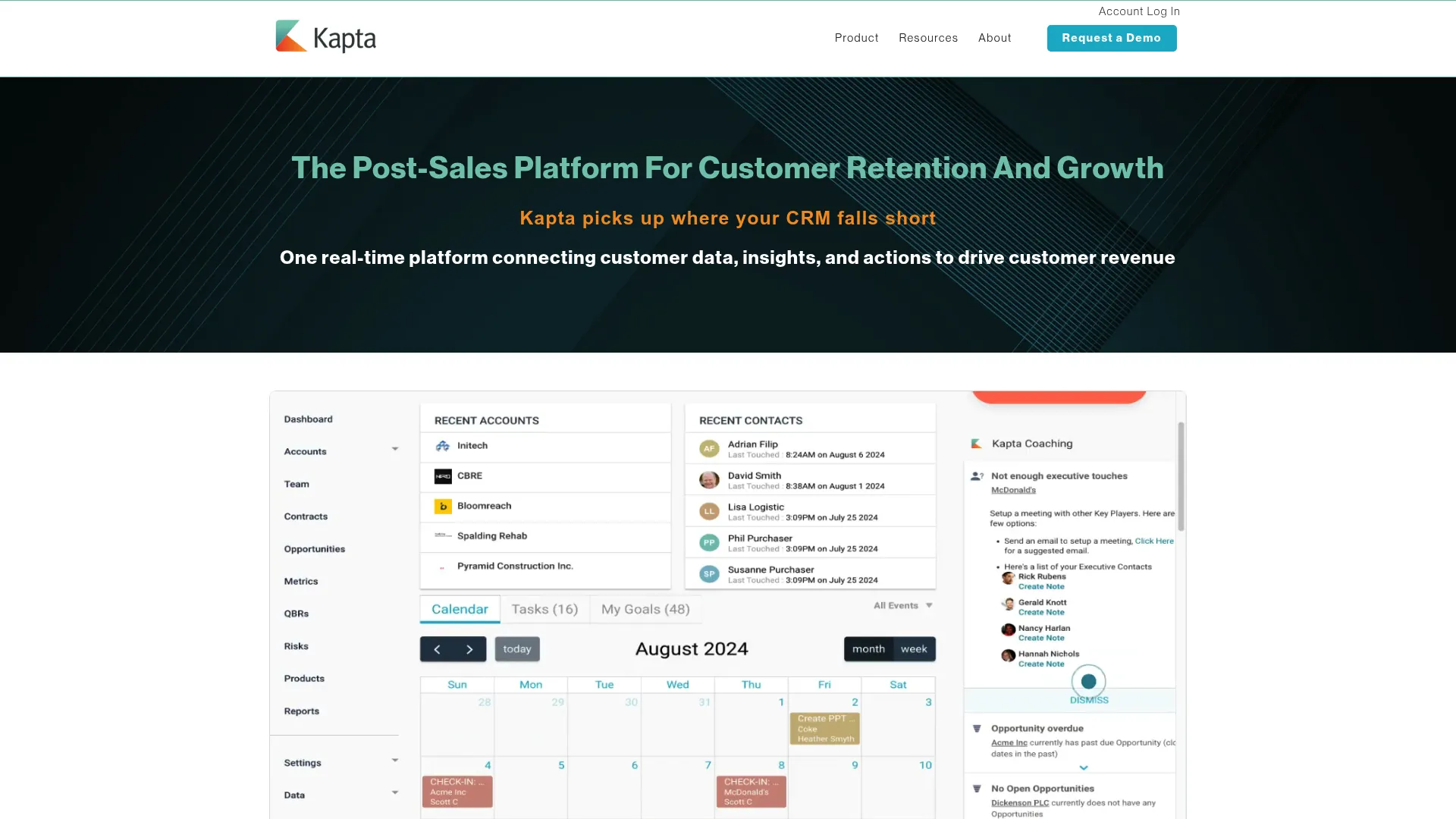 Kapta account management dashboard