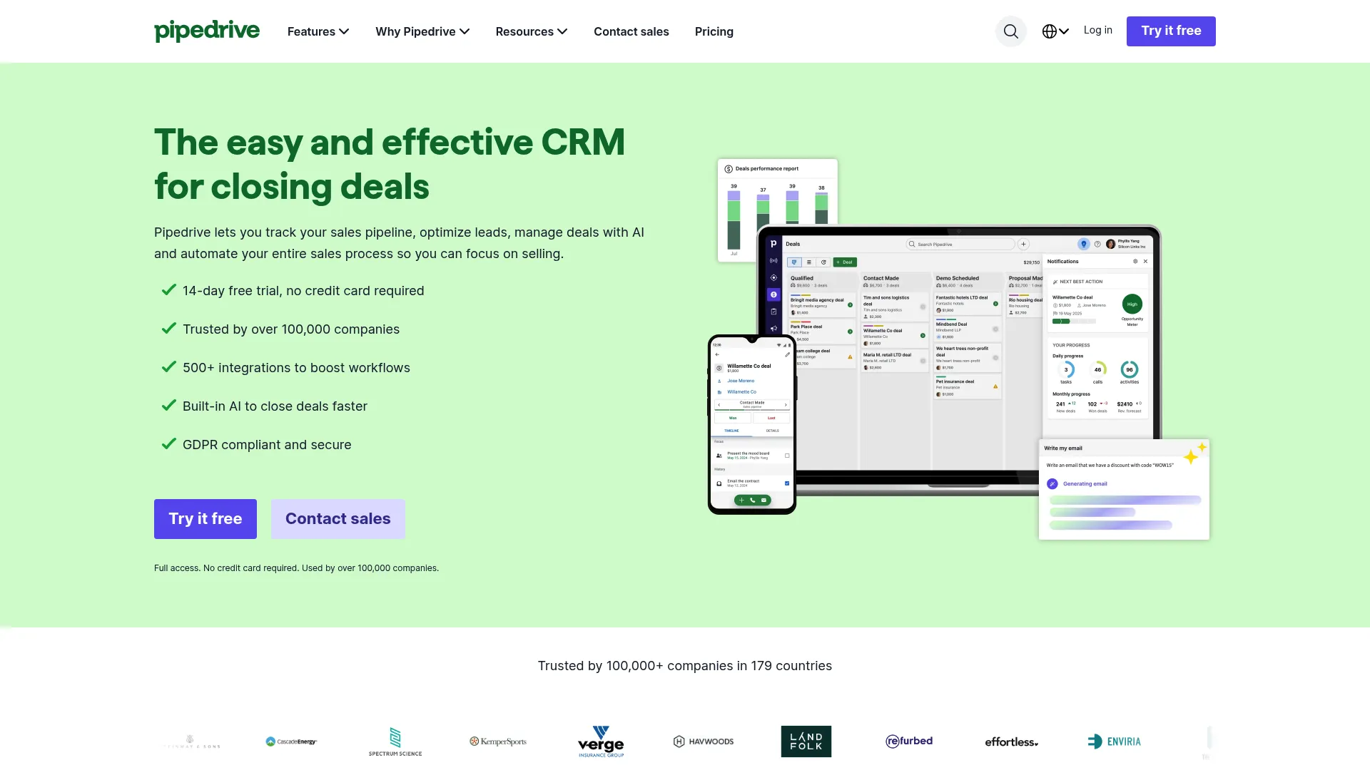 Pipedrive visual sales CRM pipeline view