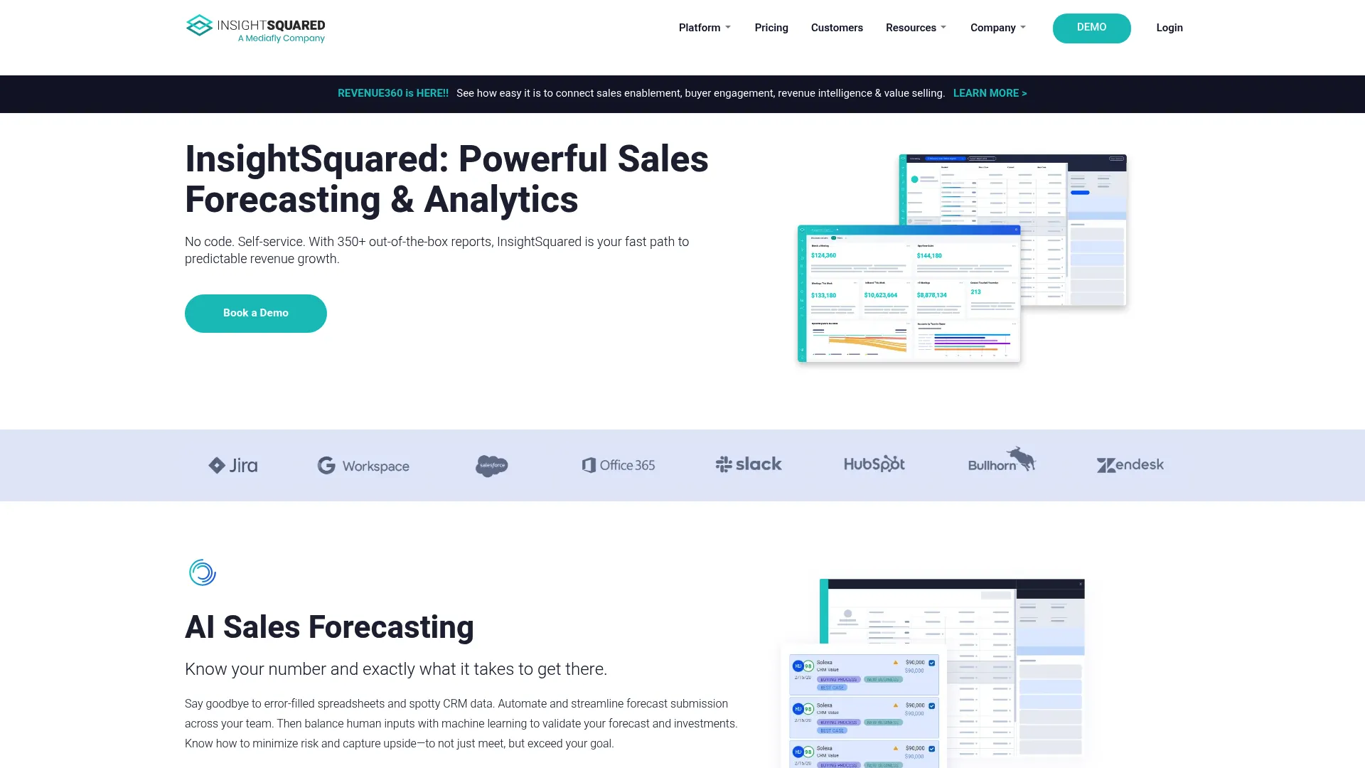 InsightSquared revenue intelligence dashboard