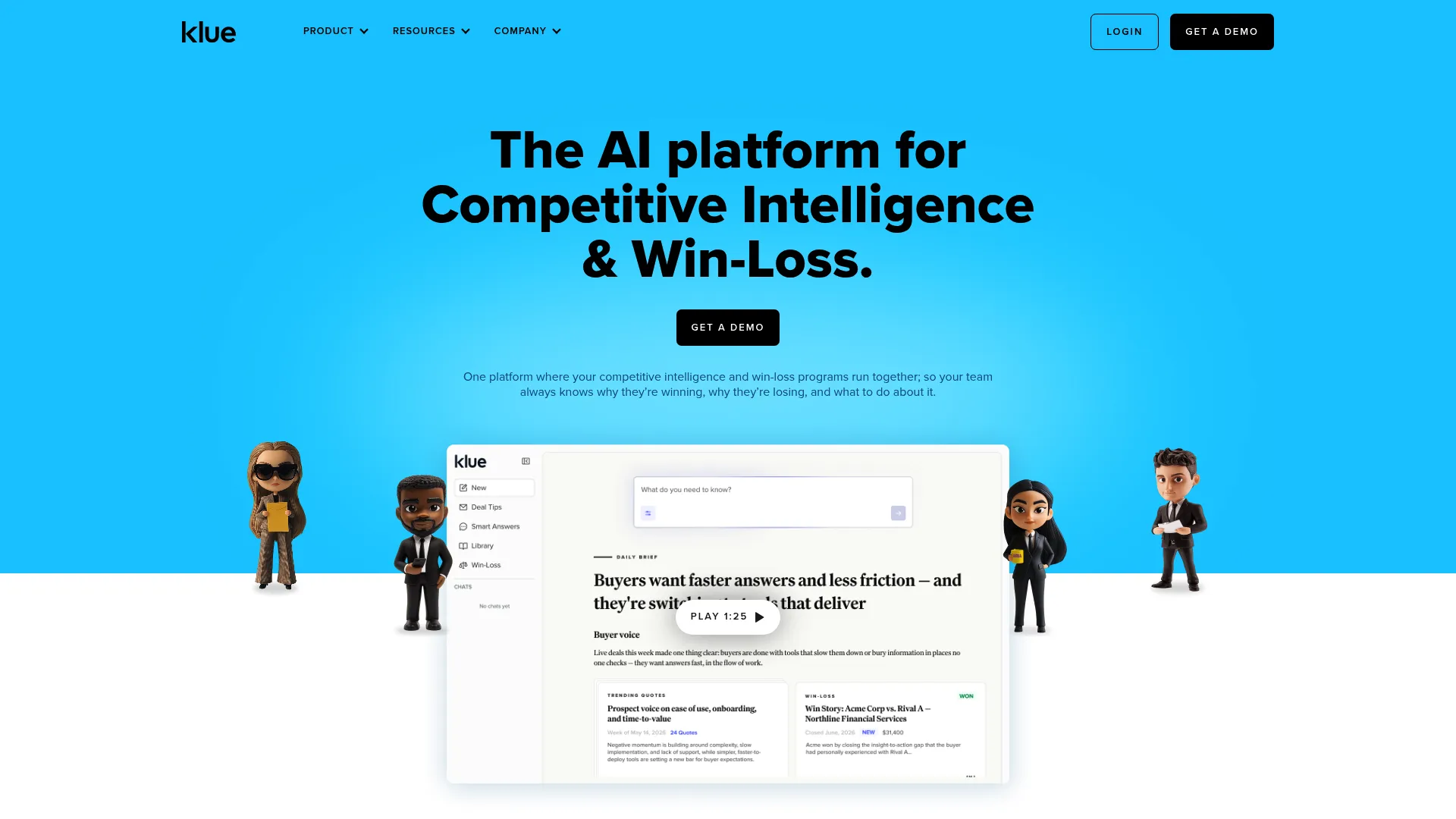 Klue win-loss and competitive intelligence platform