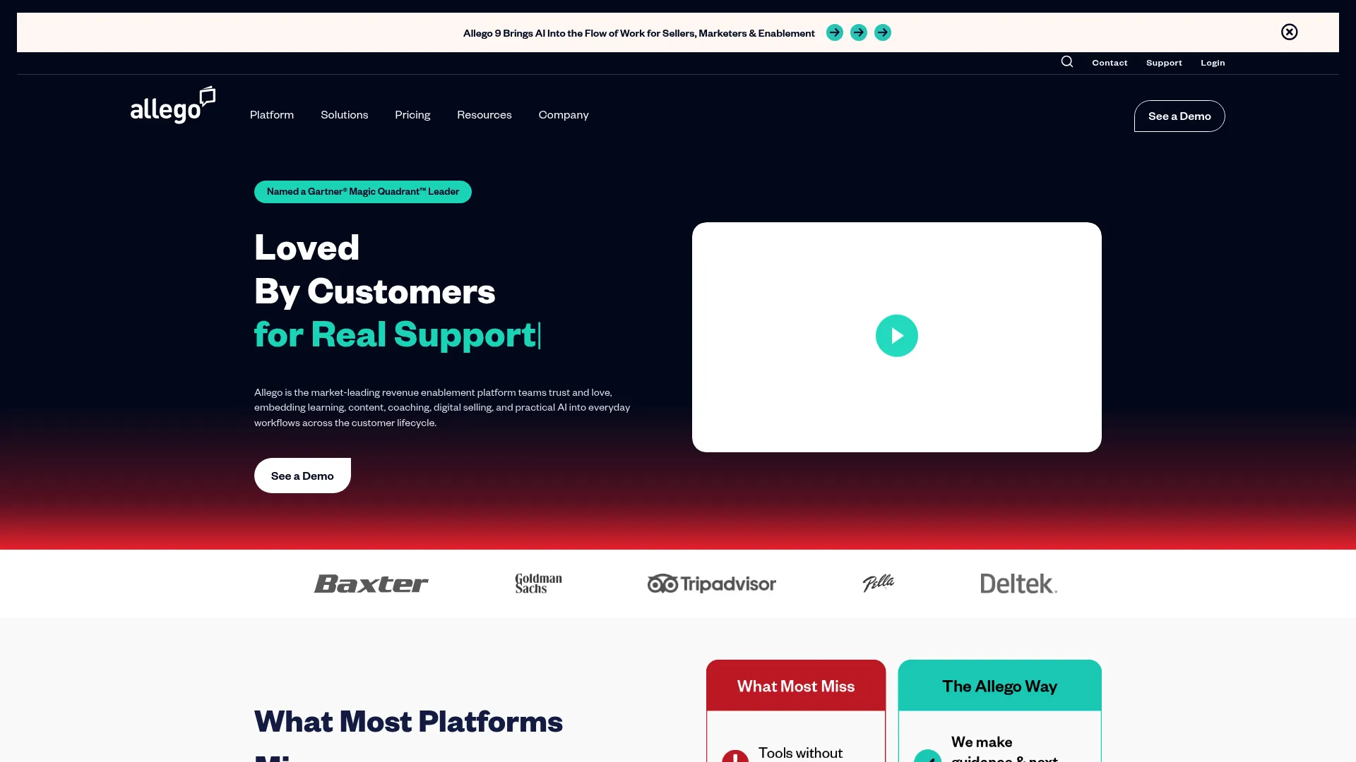 Allego revenue enablement platform
