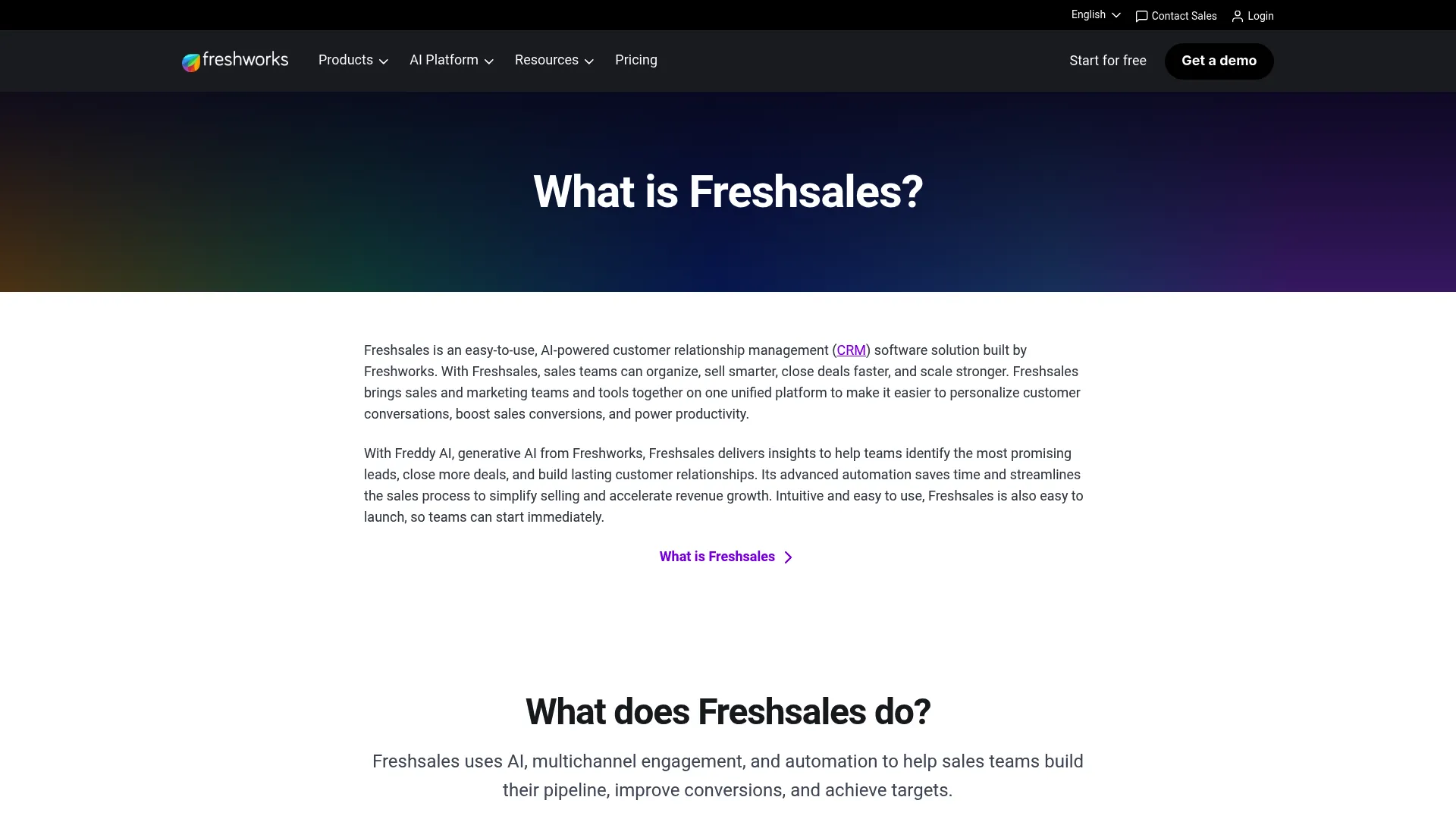 Freshsales AI-powered CRM pipeline and forecasting view