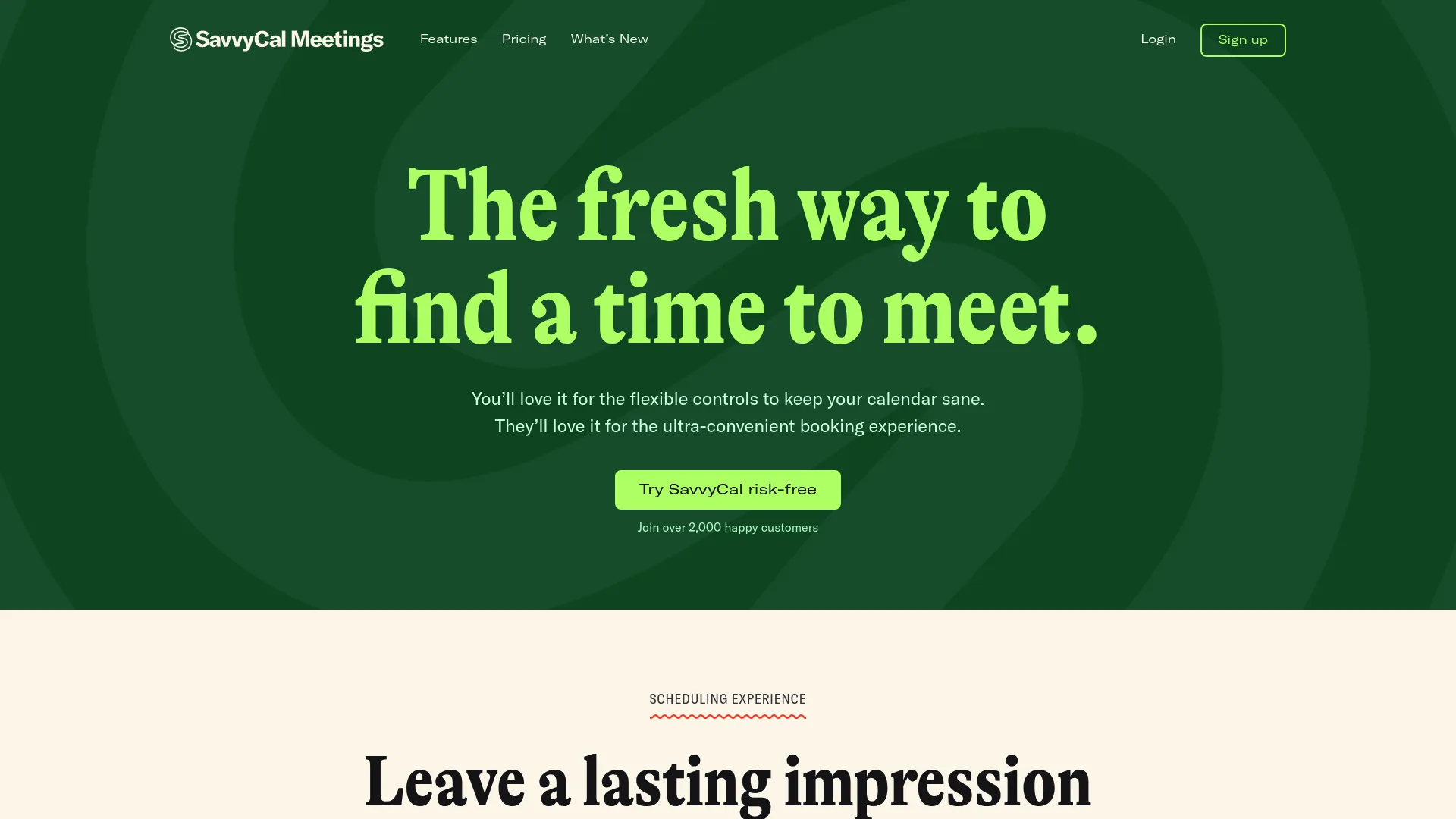 SavvyCal design-first booking software homepage