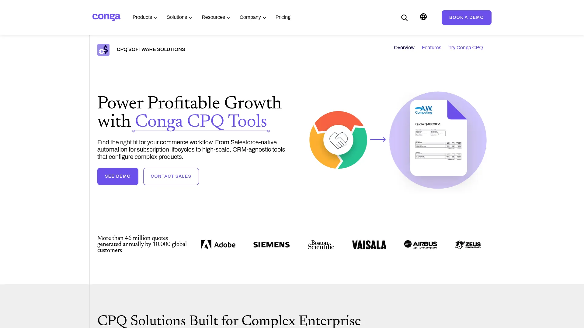 Conga CPQ product page