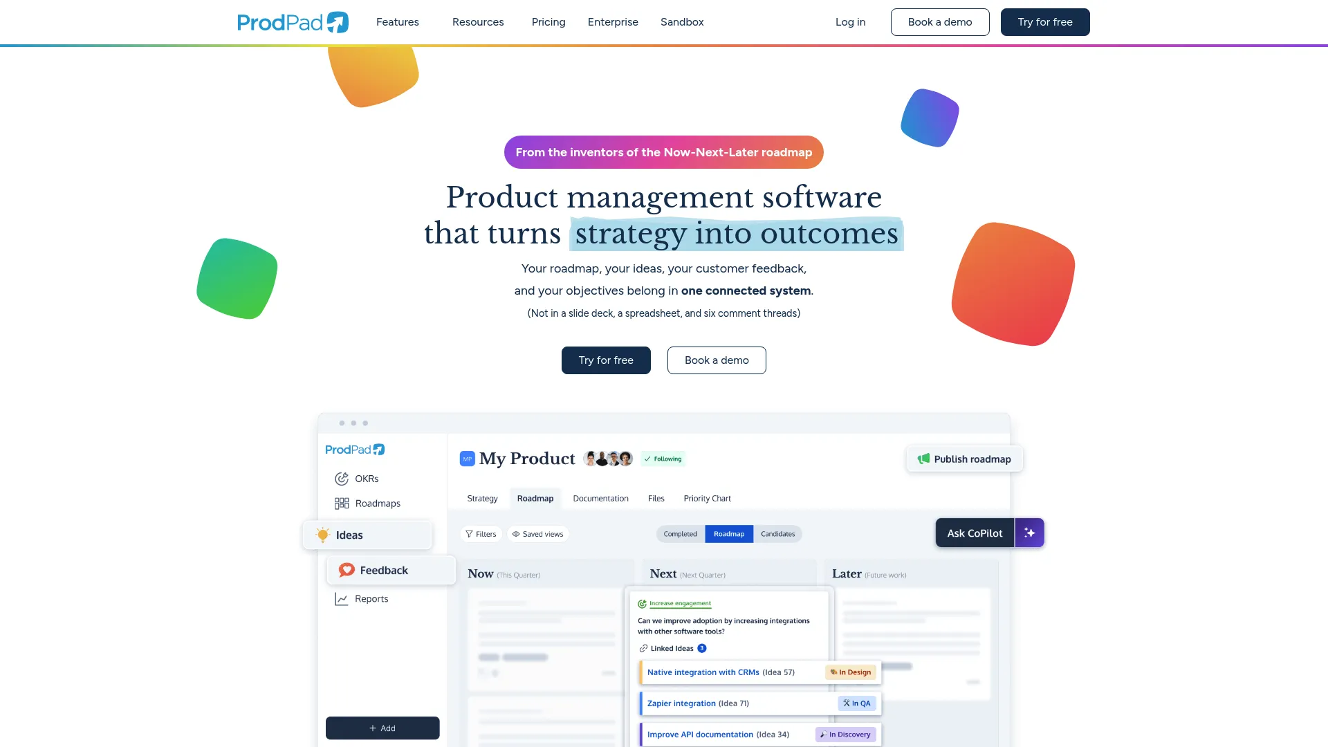 ProdPad idea management and roadmap tool