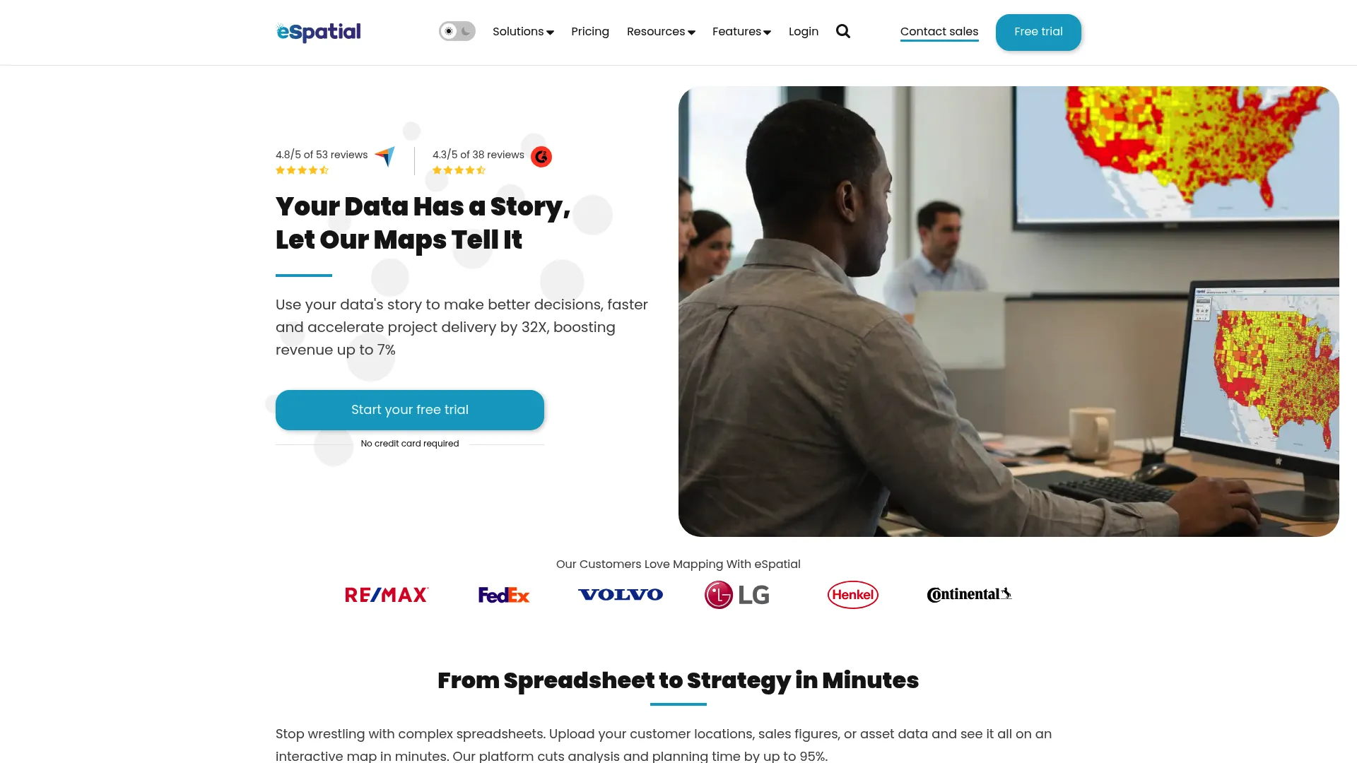 eSpatial territory mapping and analytics interface