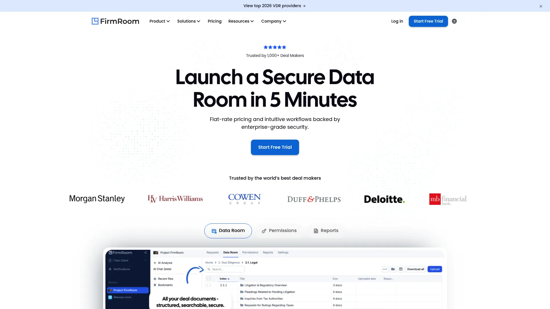 FirmRoom virtual data room software
