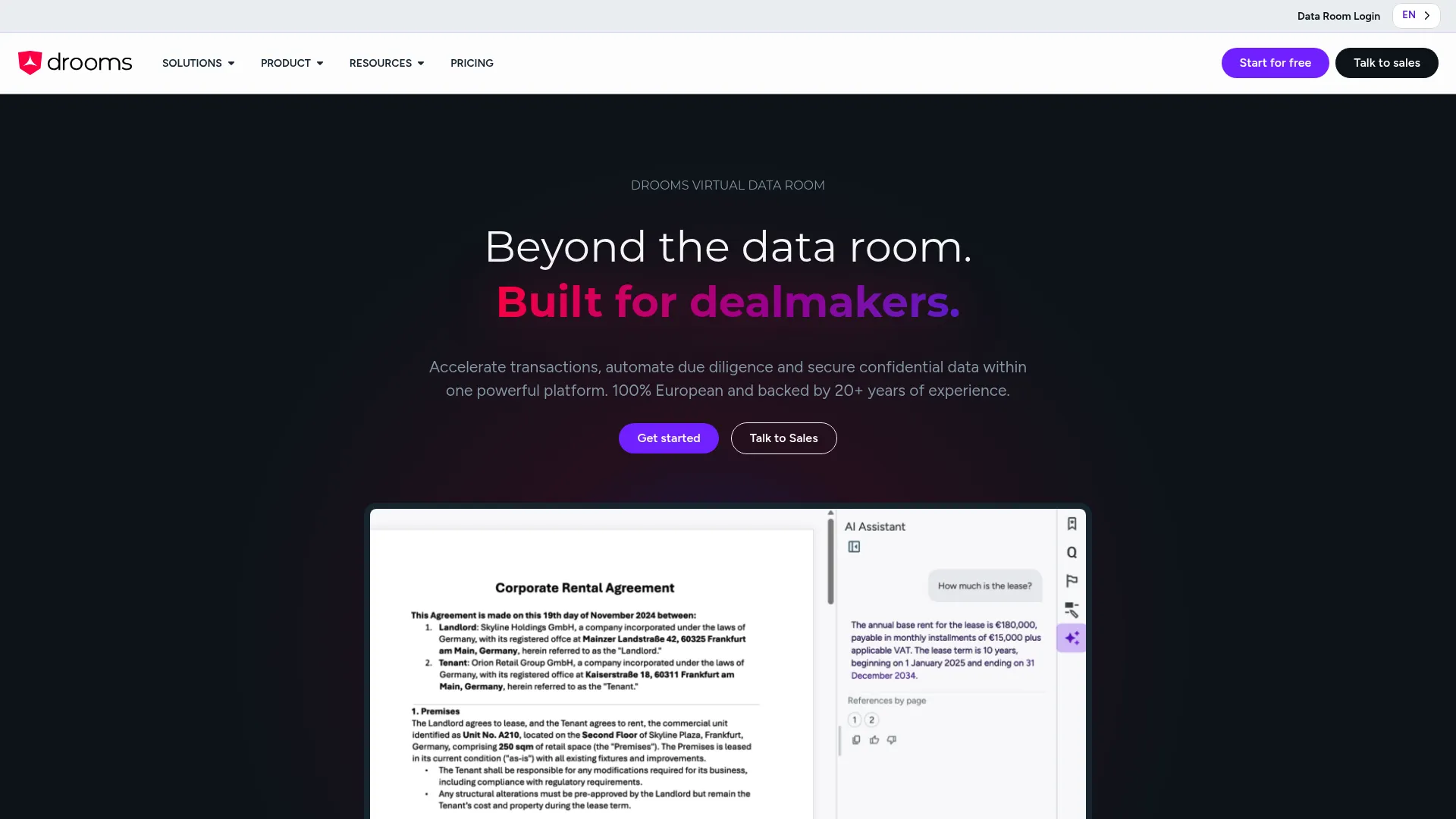 Drooms virtual data room software