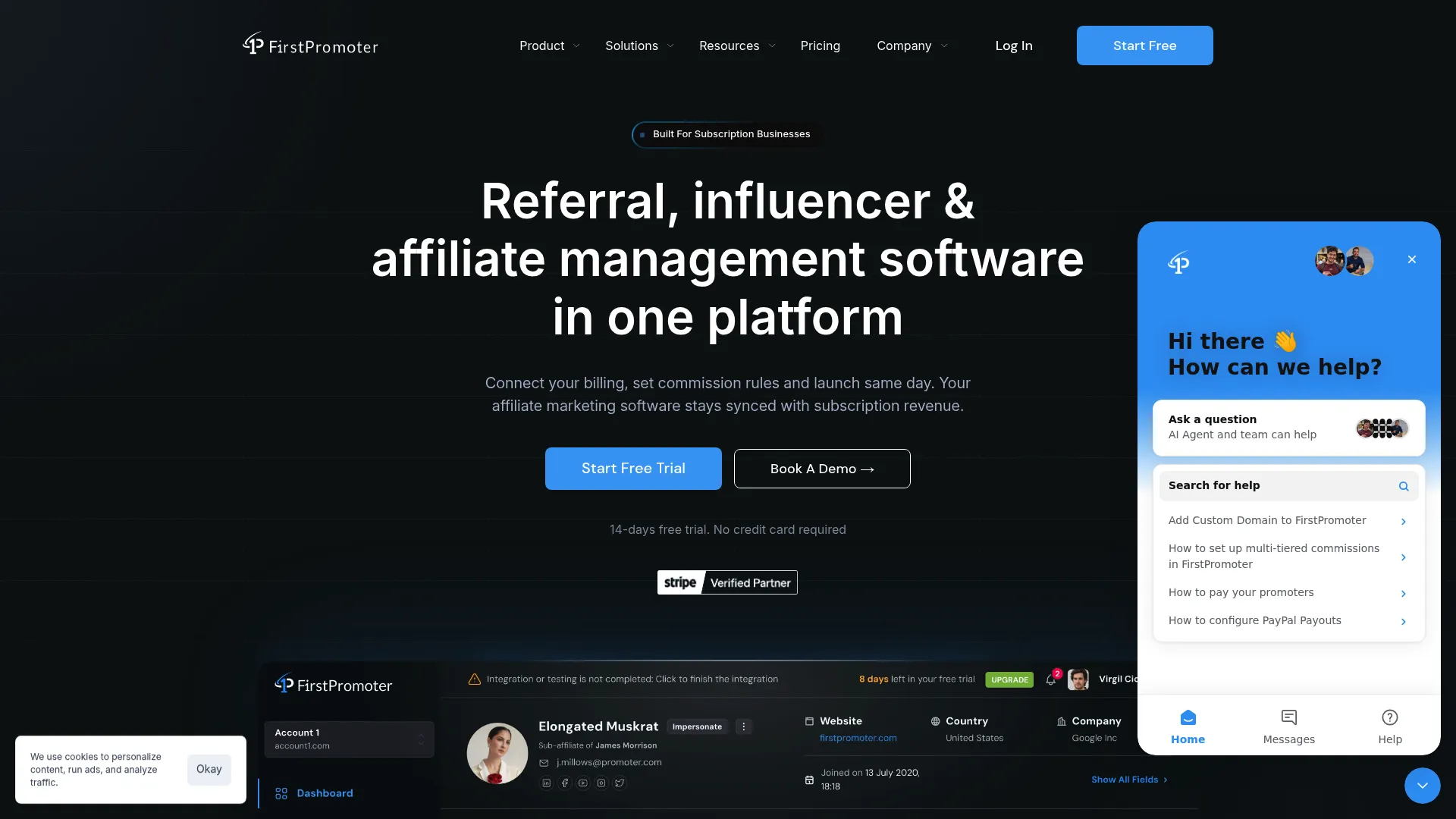 FirstPromoter affiliate and referral software homepage