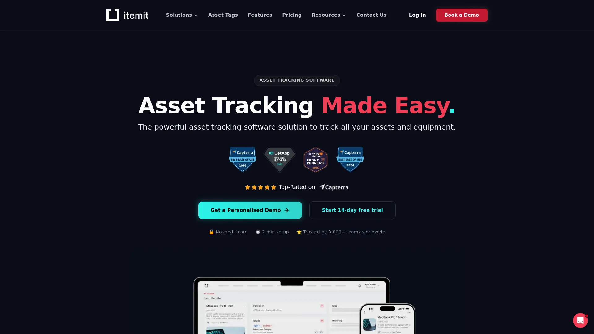 itemit asset tracking software dashboard