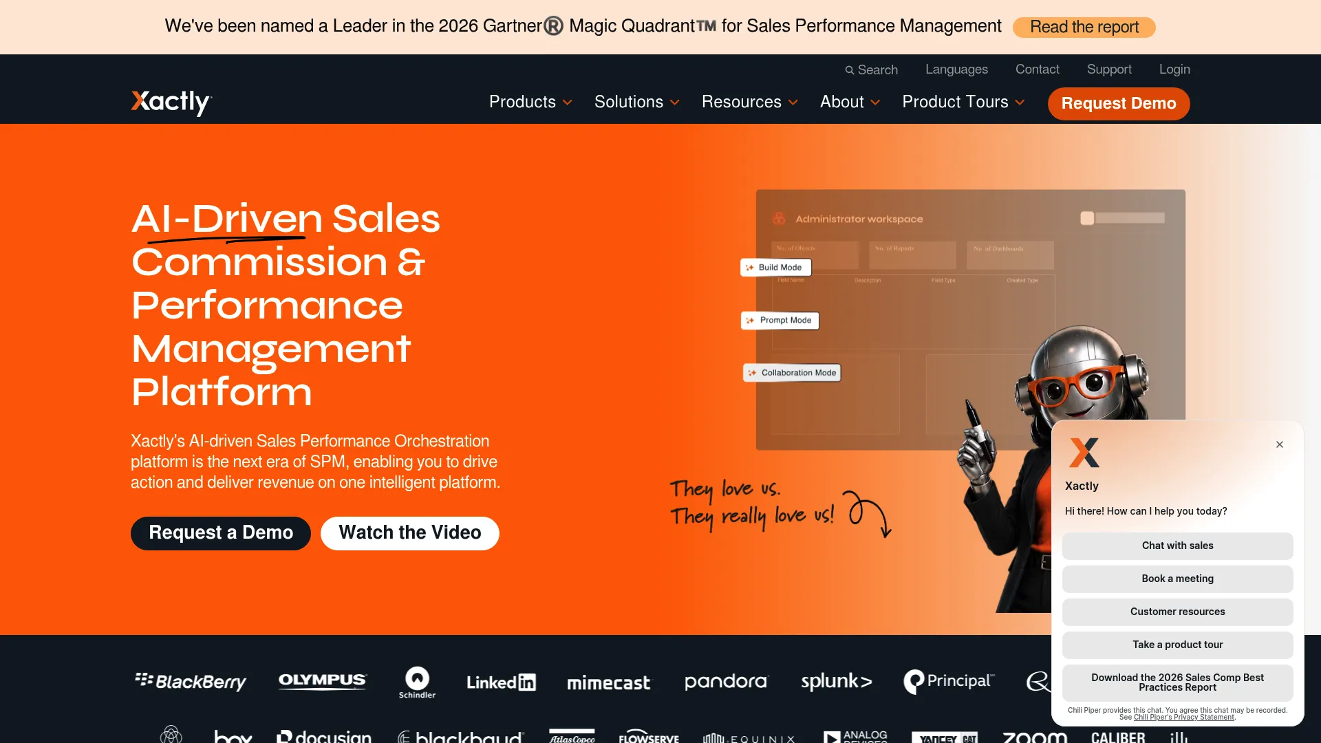 Xactly incentive compensation software homepage