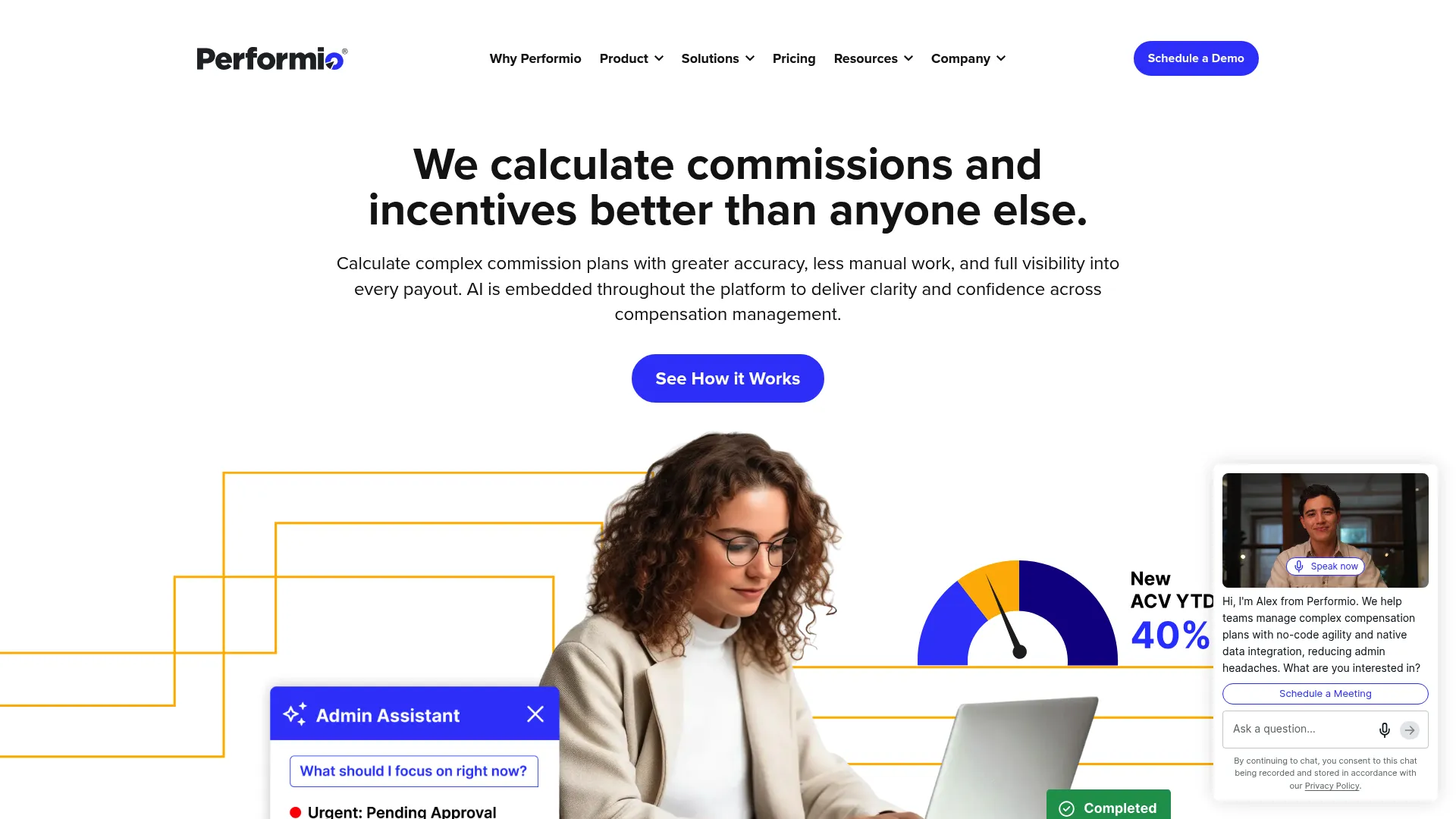 Performio commission administration software homepage