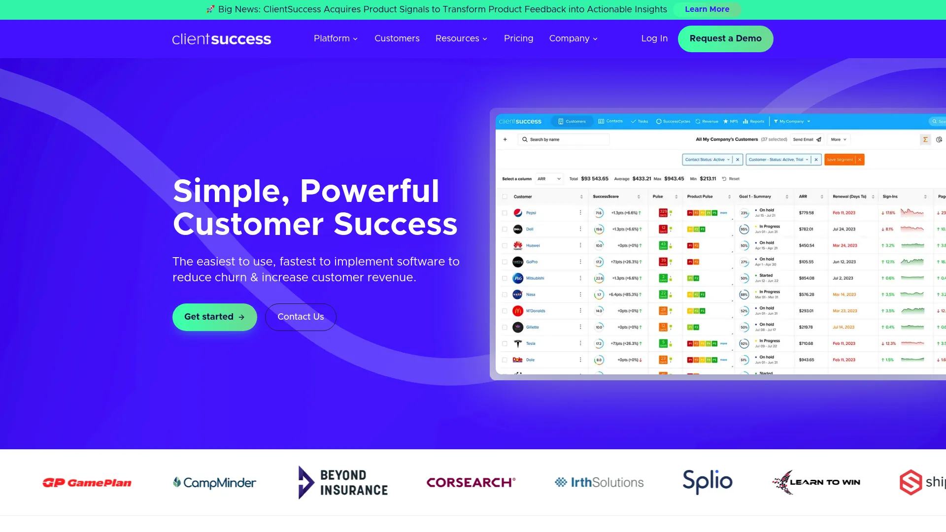 ClientSuccess customer success platform