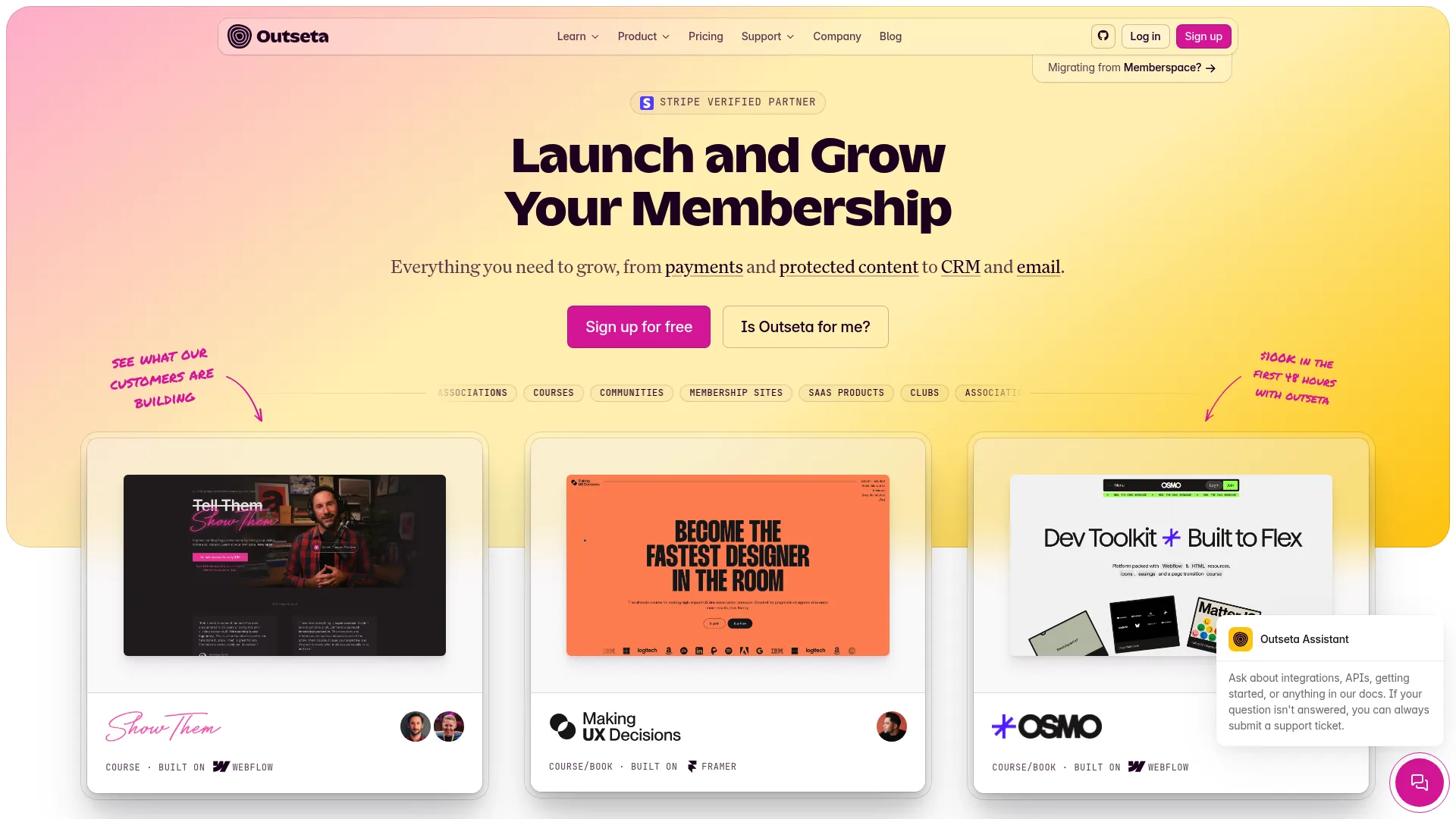 Outseta all-in-one billing, CRM, and membership platform