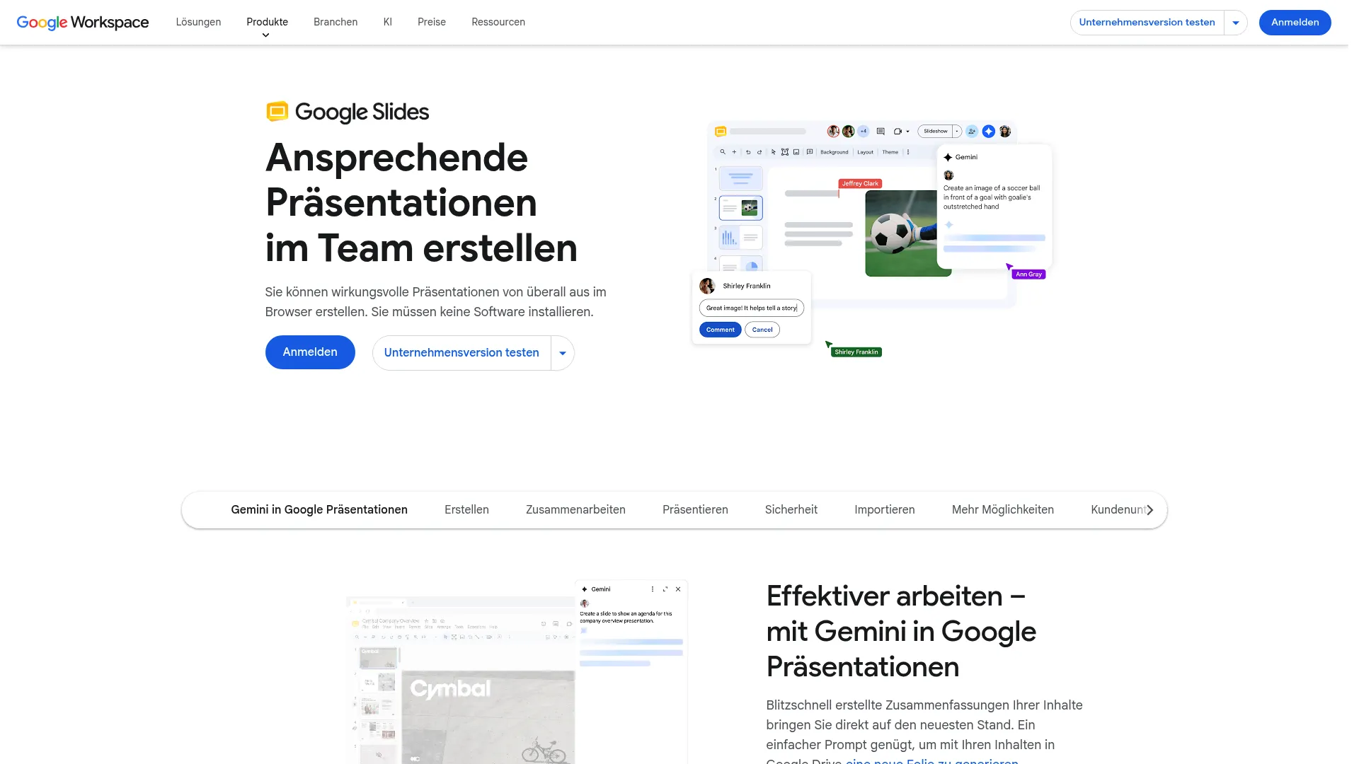 Google Slides presentation tool homepage