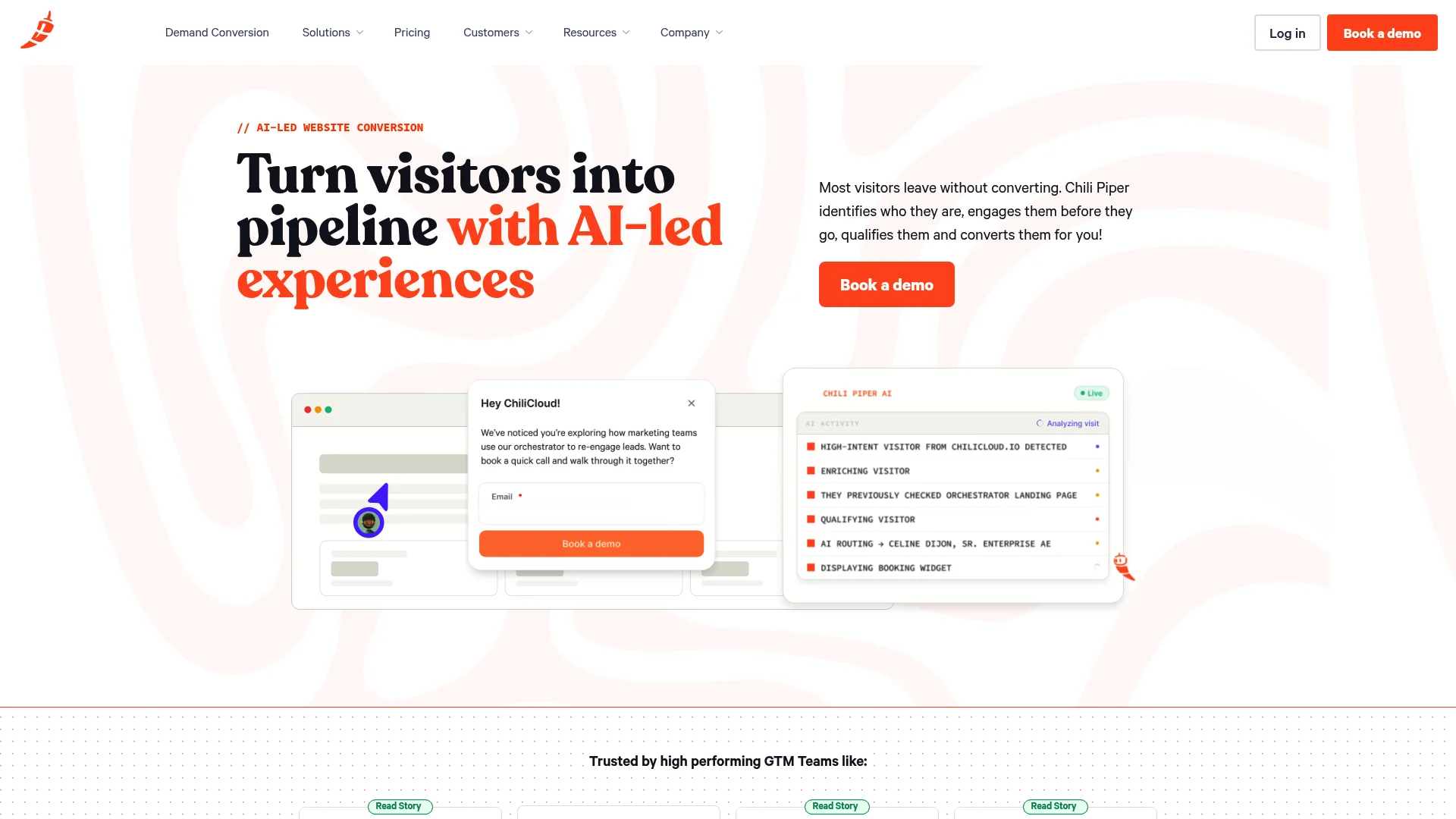 Chili Piper inbound conversion and routing platform homepage