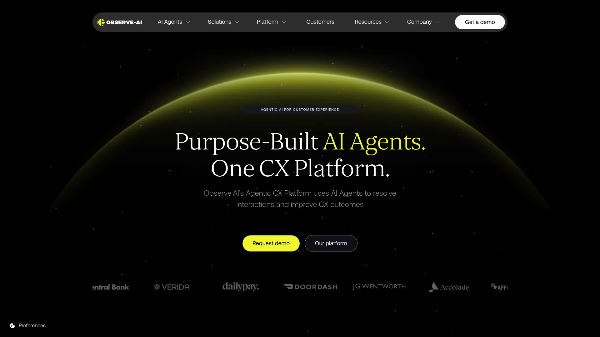 Observe.AI agentic CX platform interface
