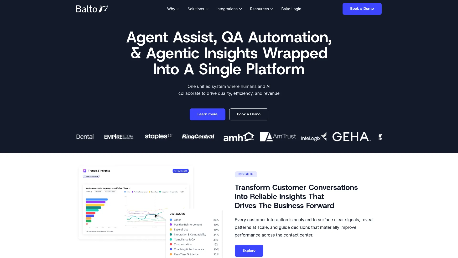 Balto real-time agent guidance platform interface