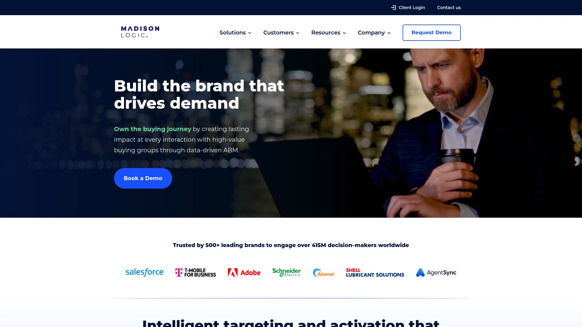 Madison Logic ABM platform homepage