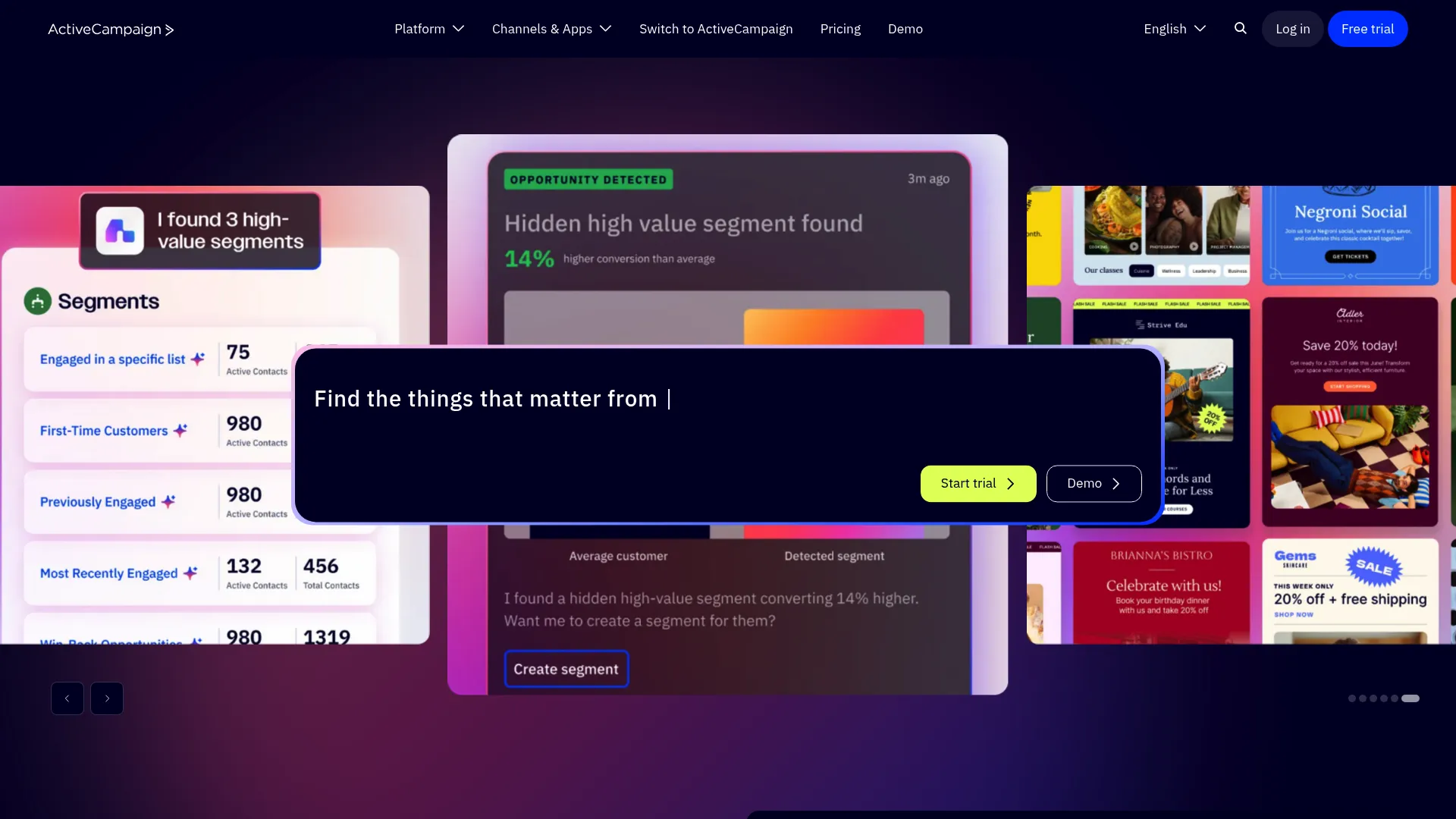 ActiveCampaign homepage