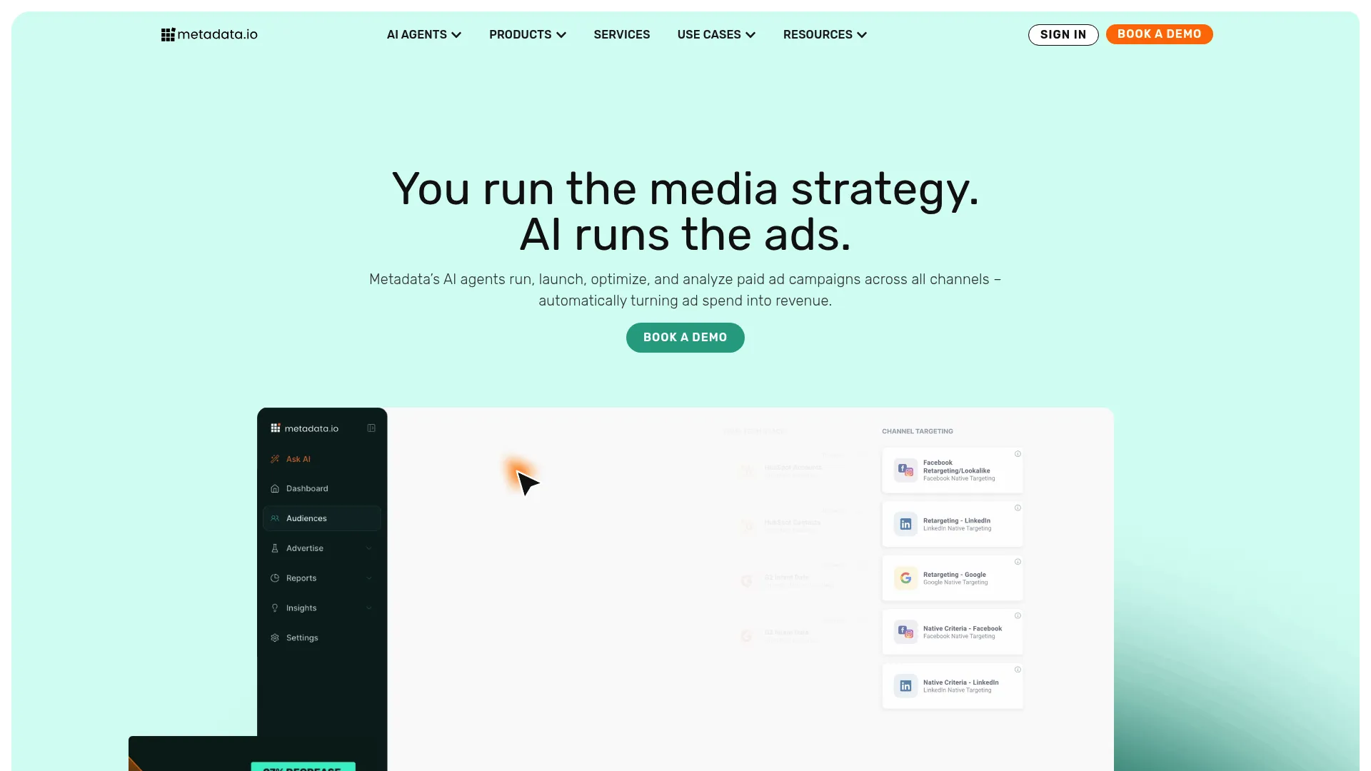 Metadata.io homepage
