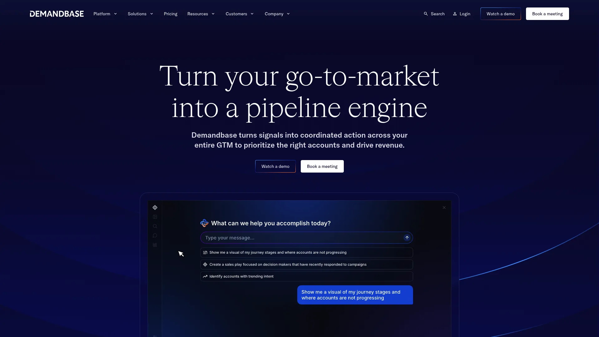 Demandbase One homepage