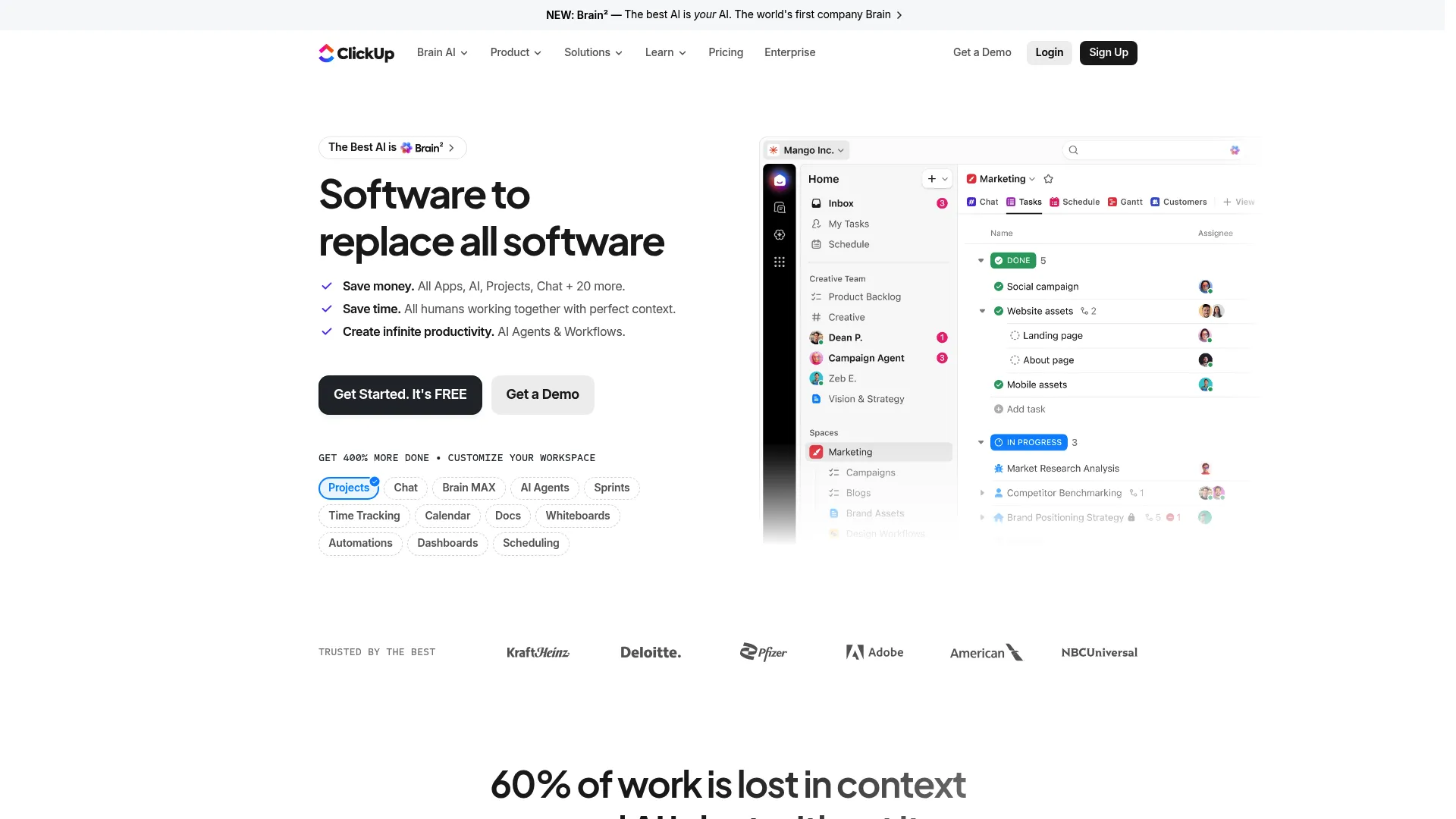 ClickUp all-in-one work management interface