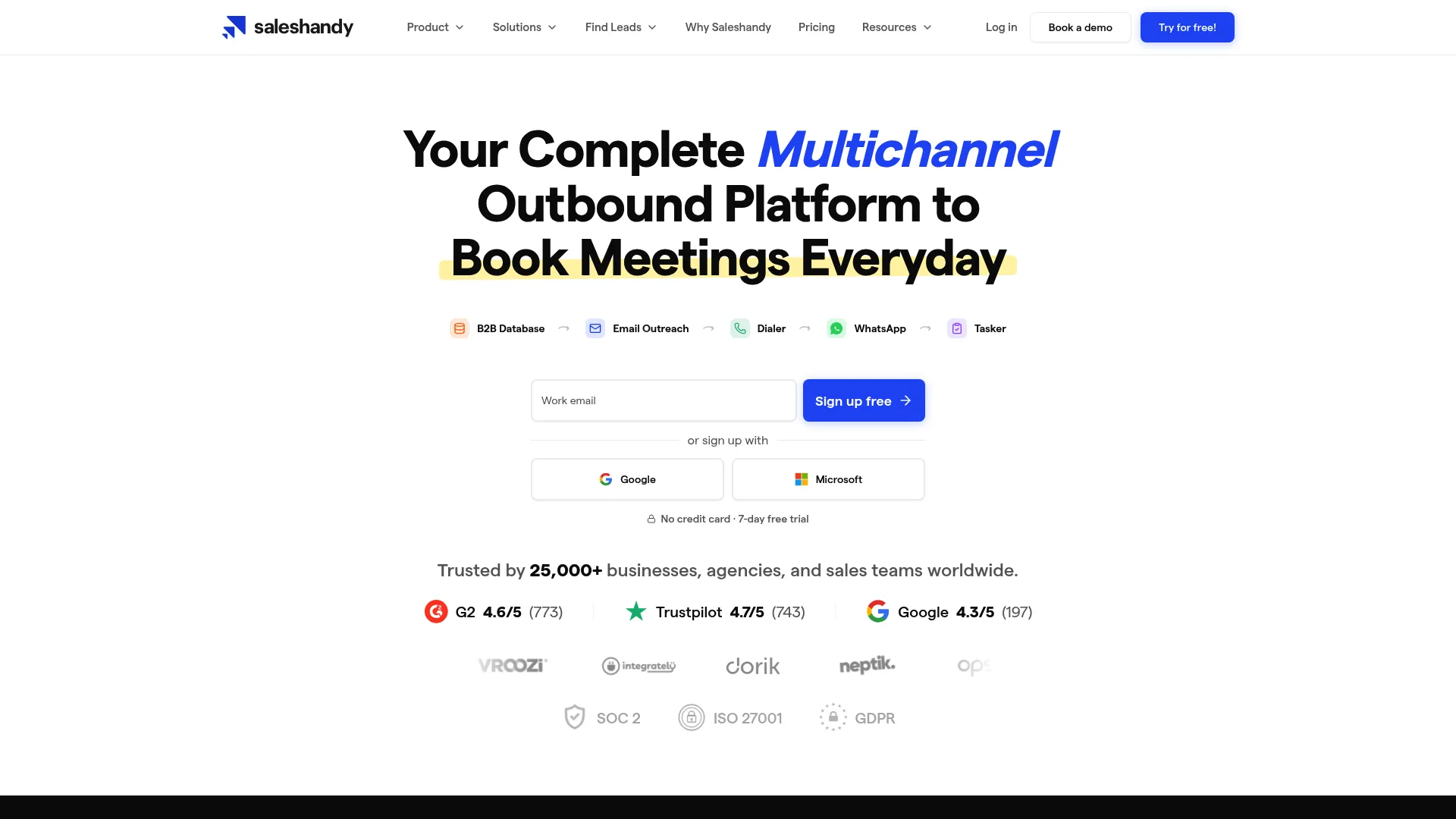 Saleshandy Phone Number Finder homepage