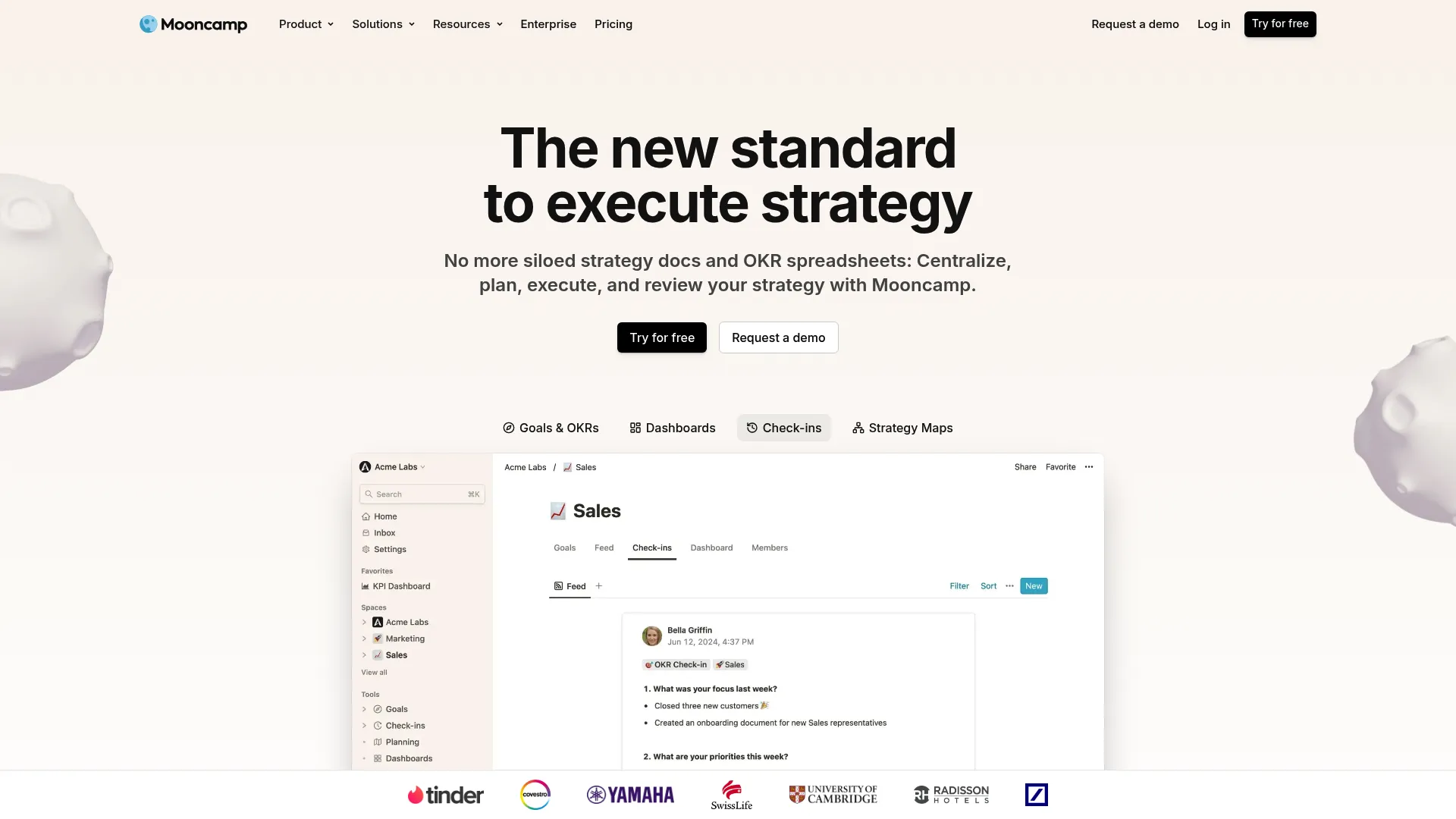 Mooncamp OKR and strategy execution platform