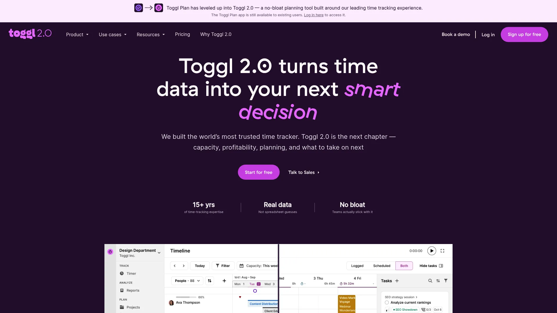 Toggl Plan timeline view