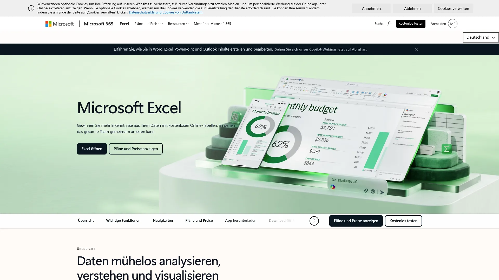 Excel Gantt chart interface