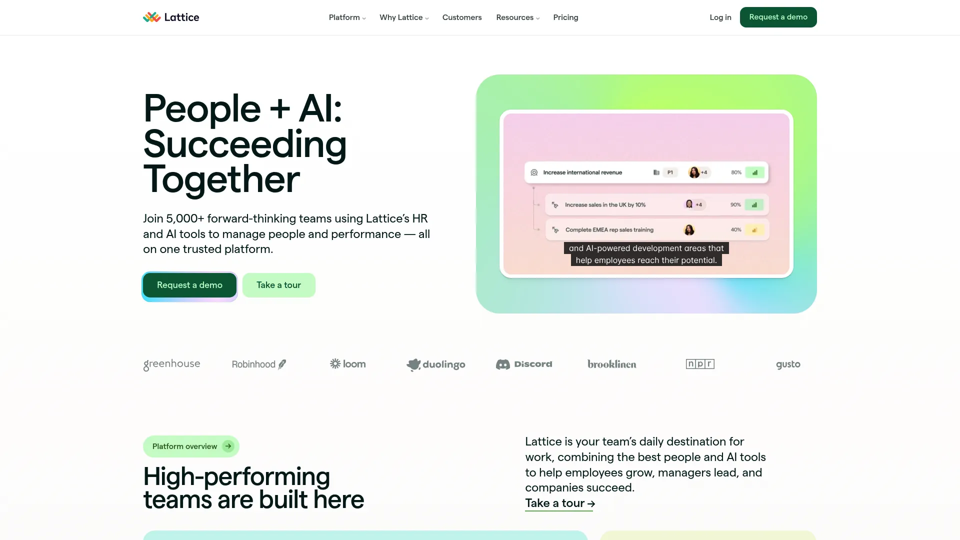Lattice one on one meeting software homepage