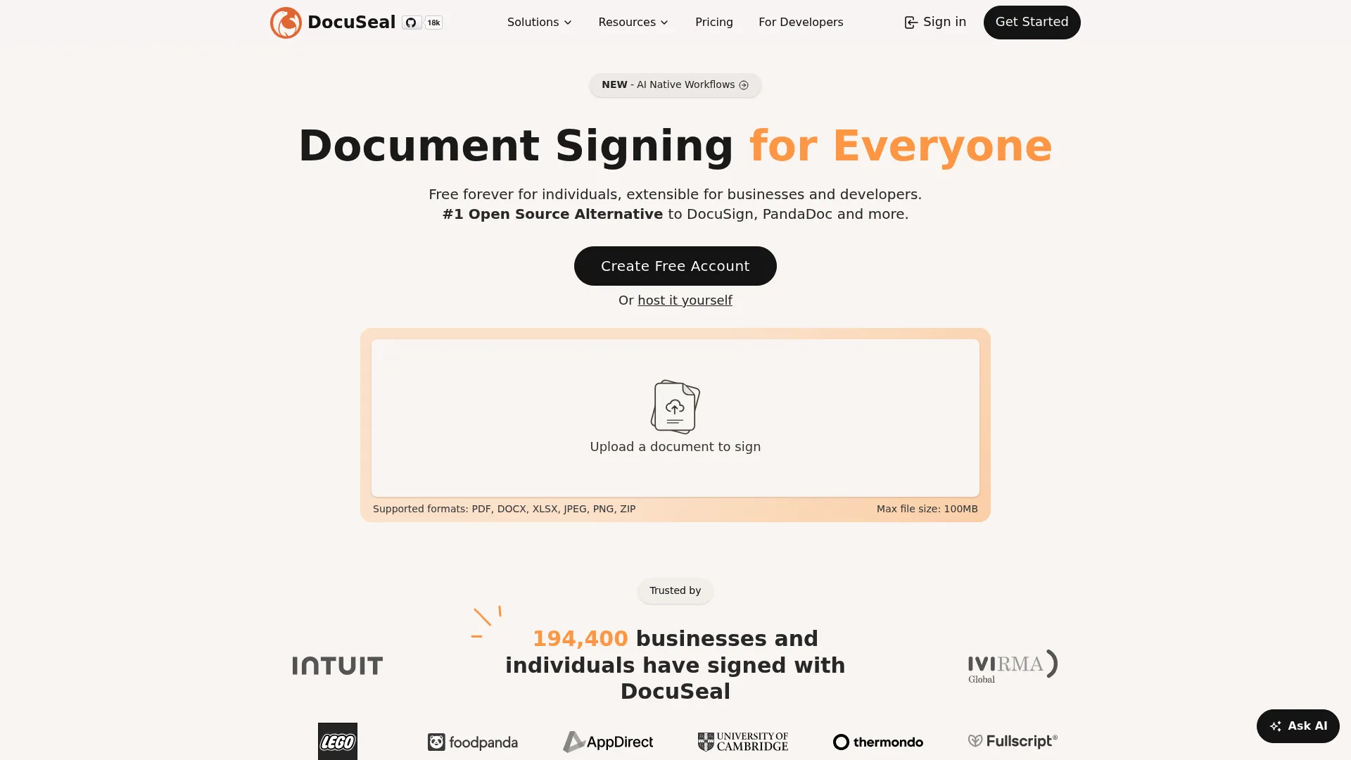 DocuSeal open-source eSignature interface