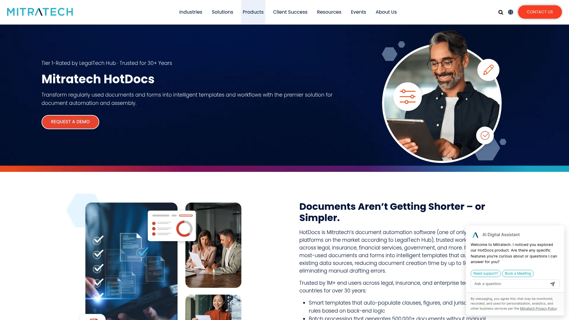 Mitratech HotDocs document assembly interface