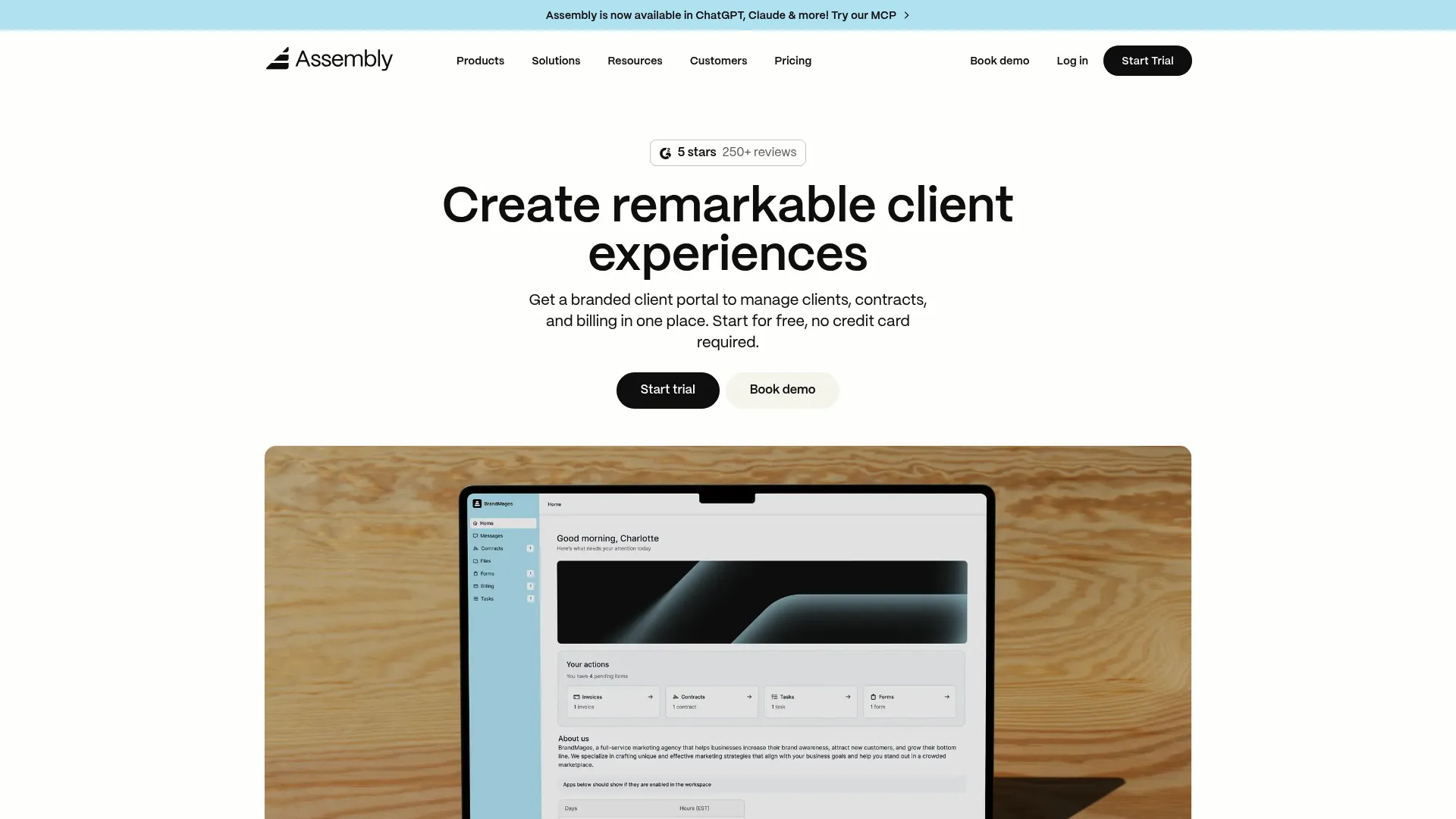 Assembly client portal and workflow interface