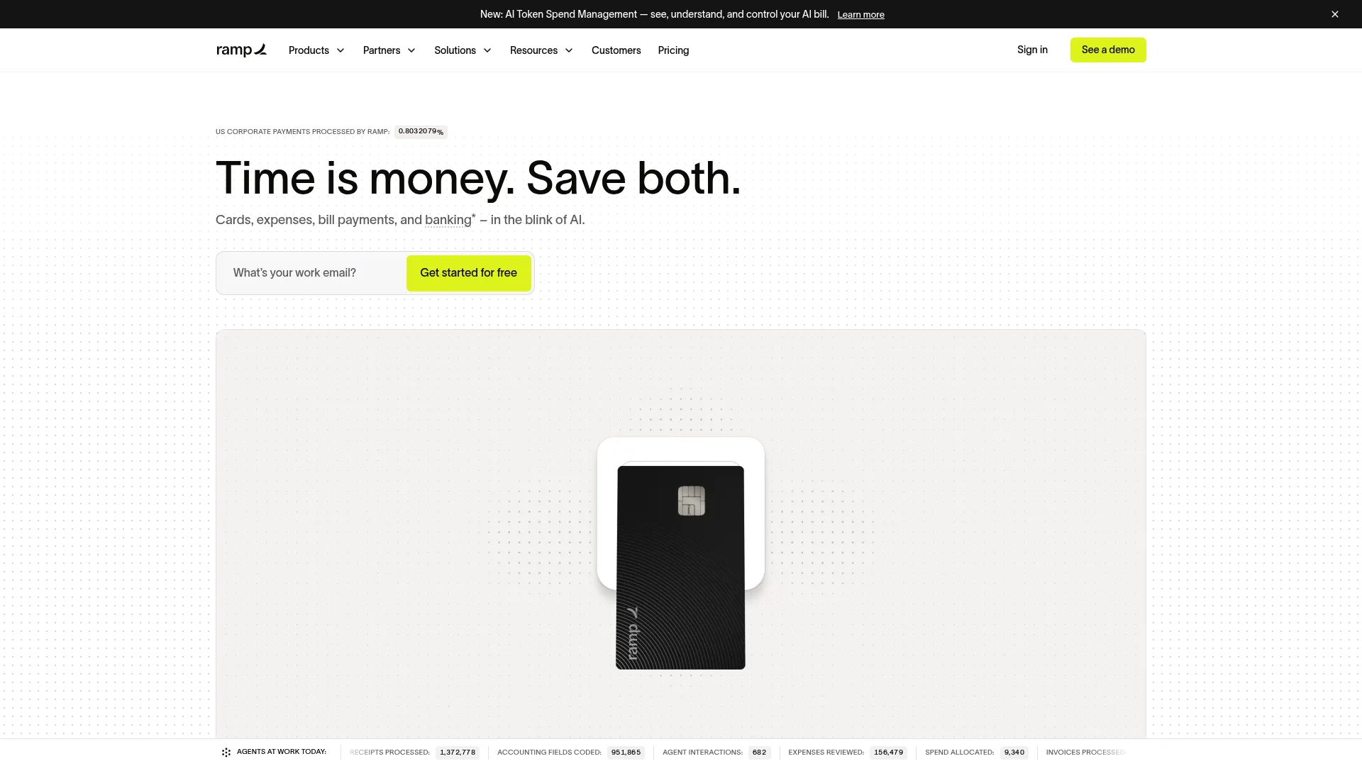 Ramp corporate card and spend management platform