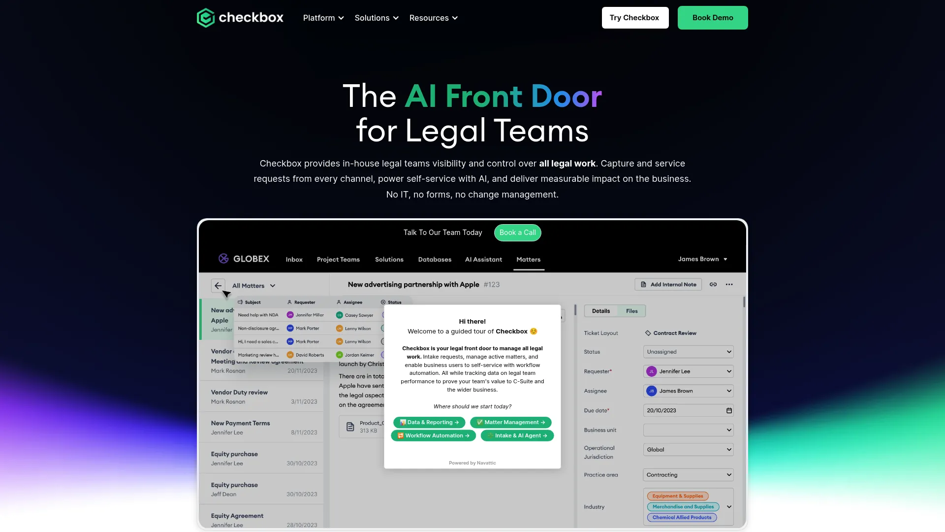 Checkbox.ai AI-powered legal intake and matter management