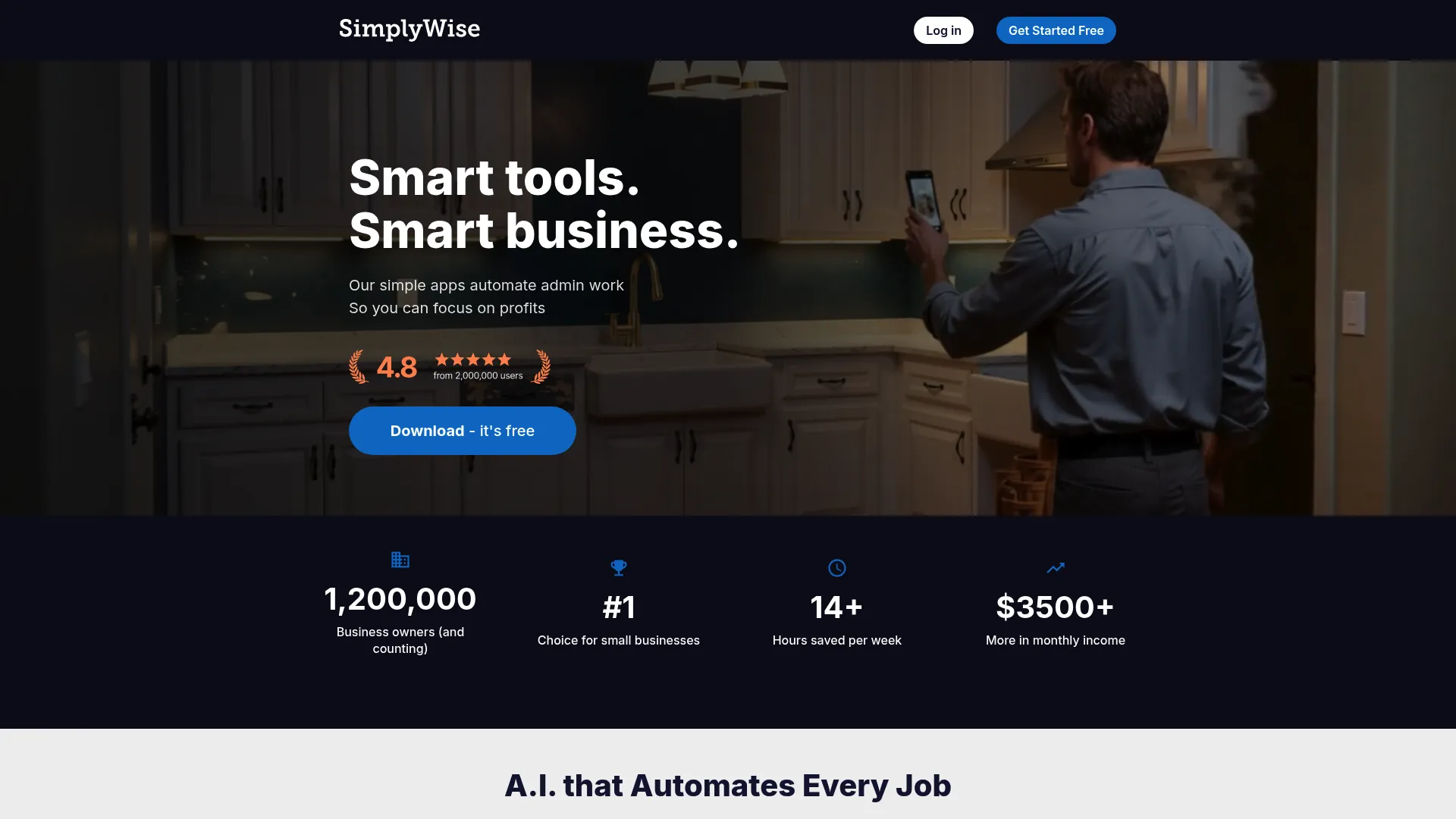SimplyWise receipt and mileage app homepage