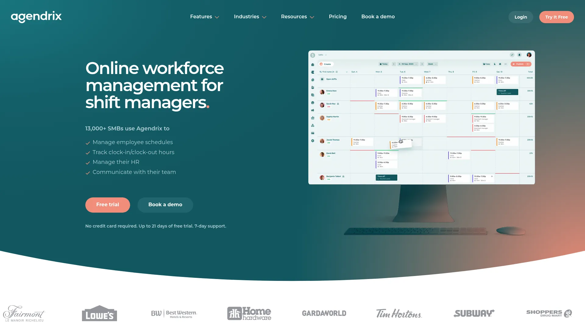 Agendrix workforce management dashboard