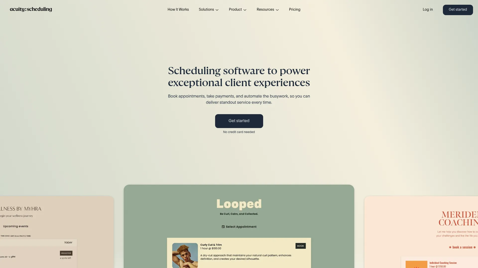 Acuity Scheduling client self-scheduling and calendar interface