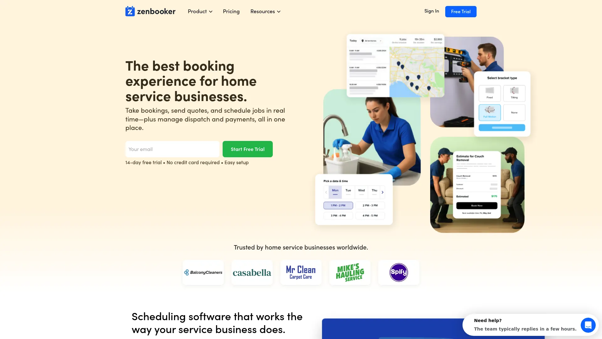 Zenbooker home service booking and real-time pricing interface