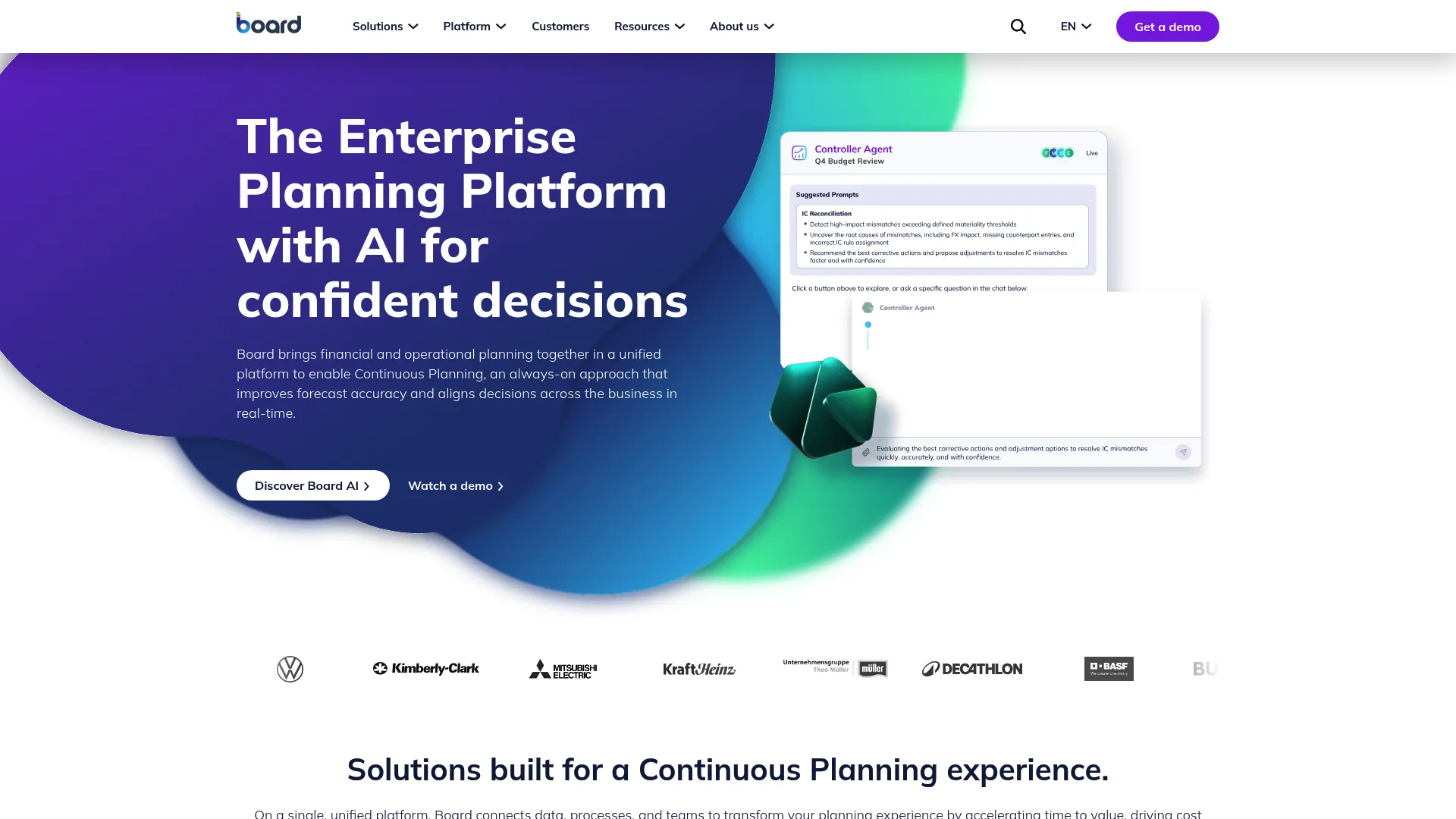 Board enterprise planning and analytics platform