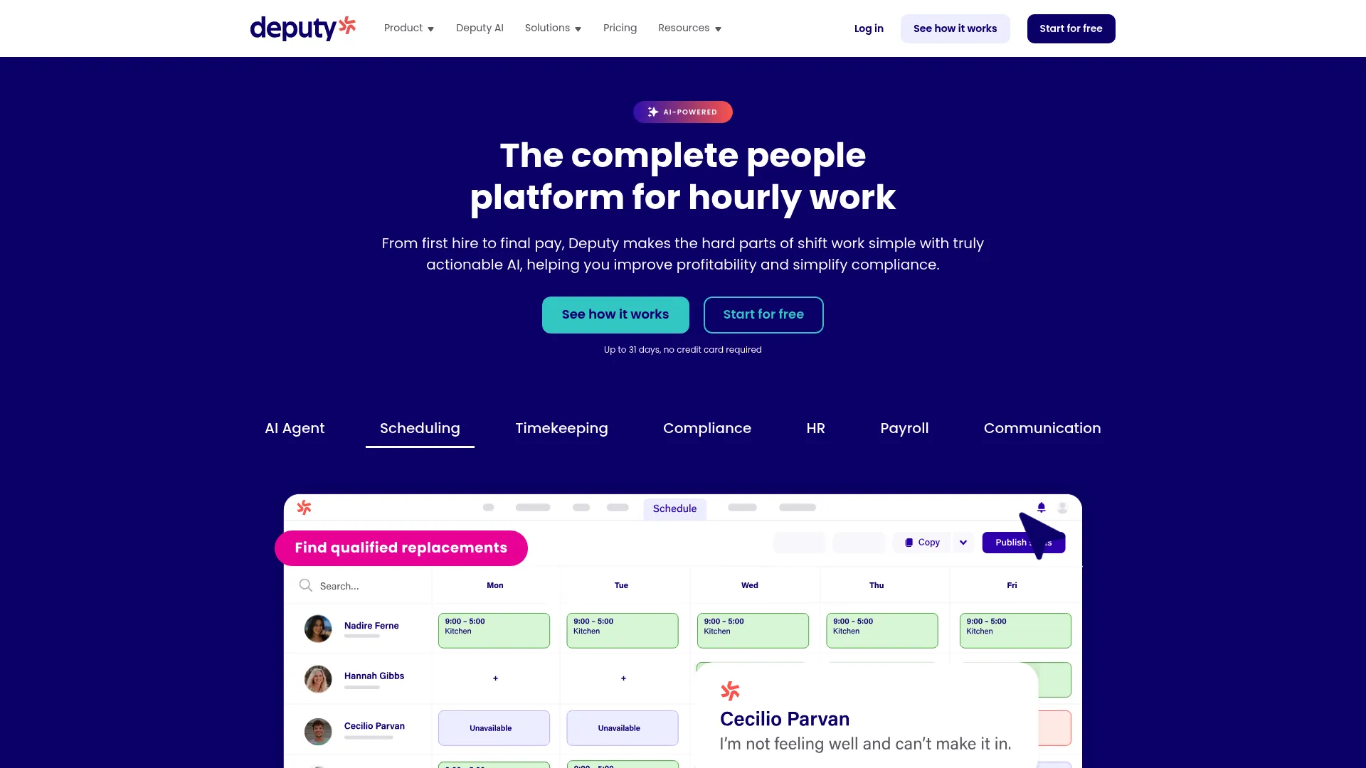 Deputy workforce management software for scheduling and time tracking