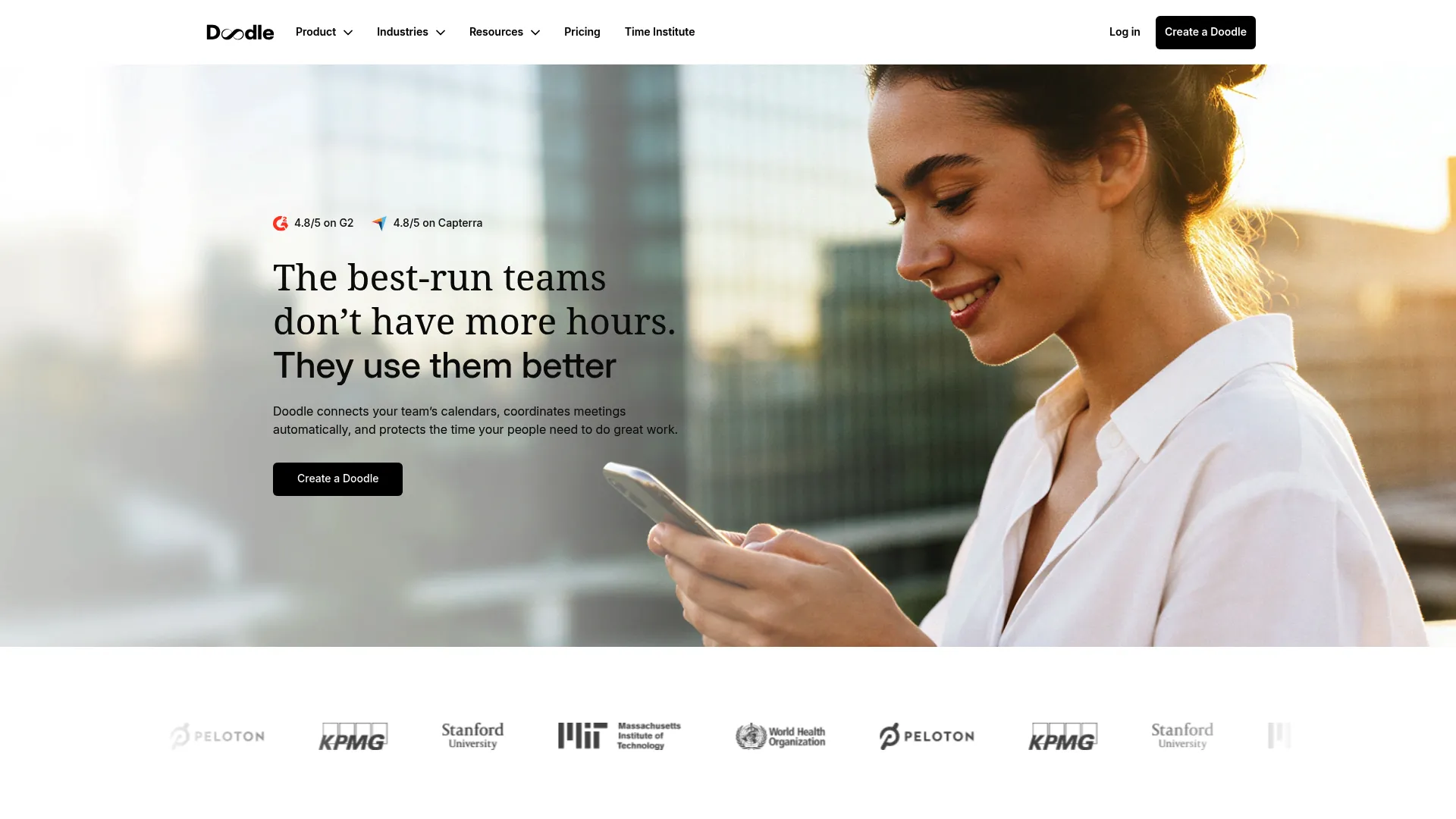 Doodle homepage showing group scheduling poll software