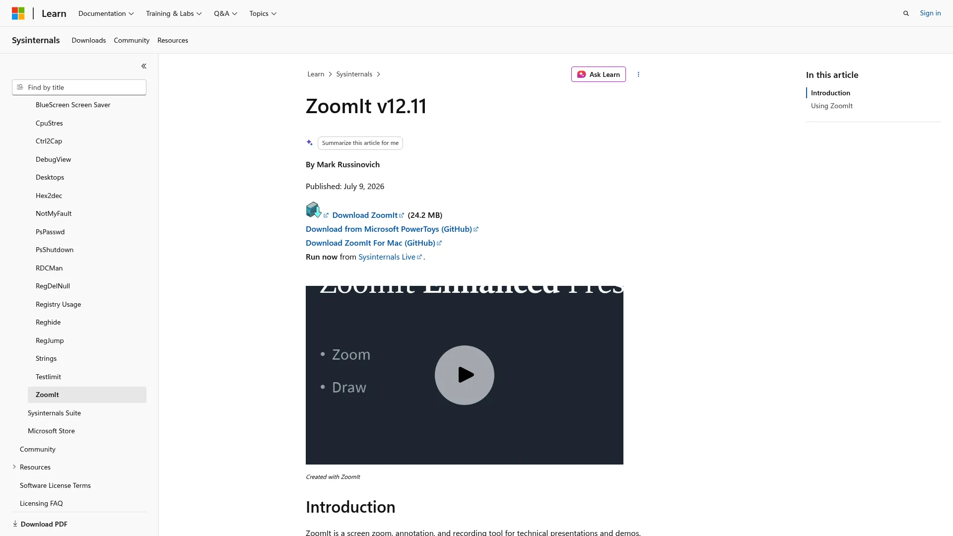 ZoomIt screen annotation and zoom tool