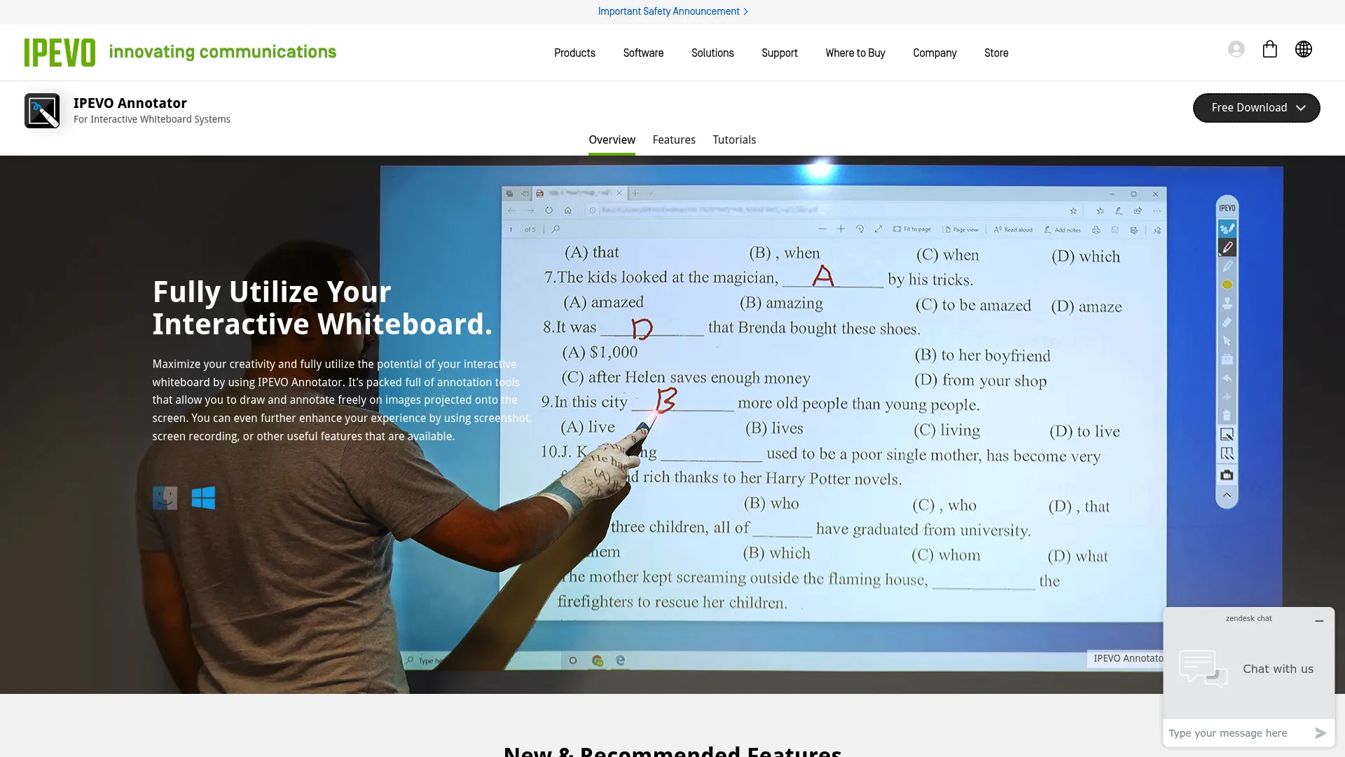 IPEVO Annotator classroom whiteboard tool