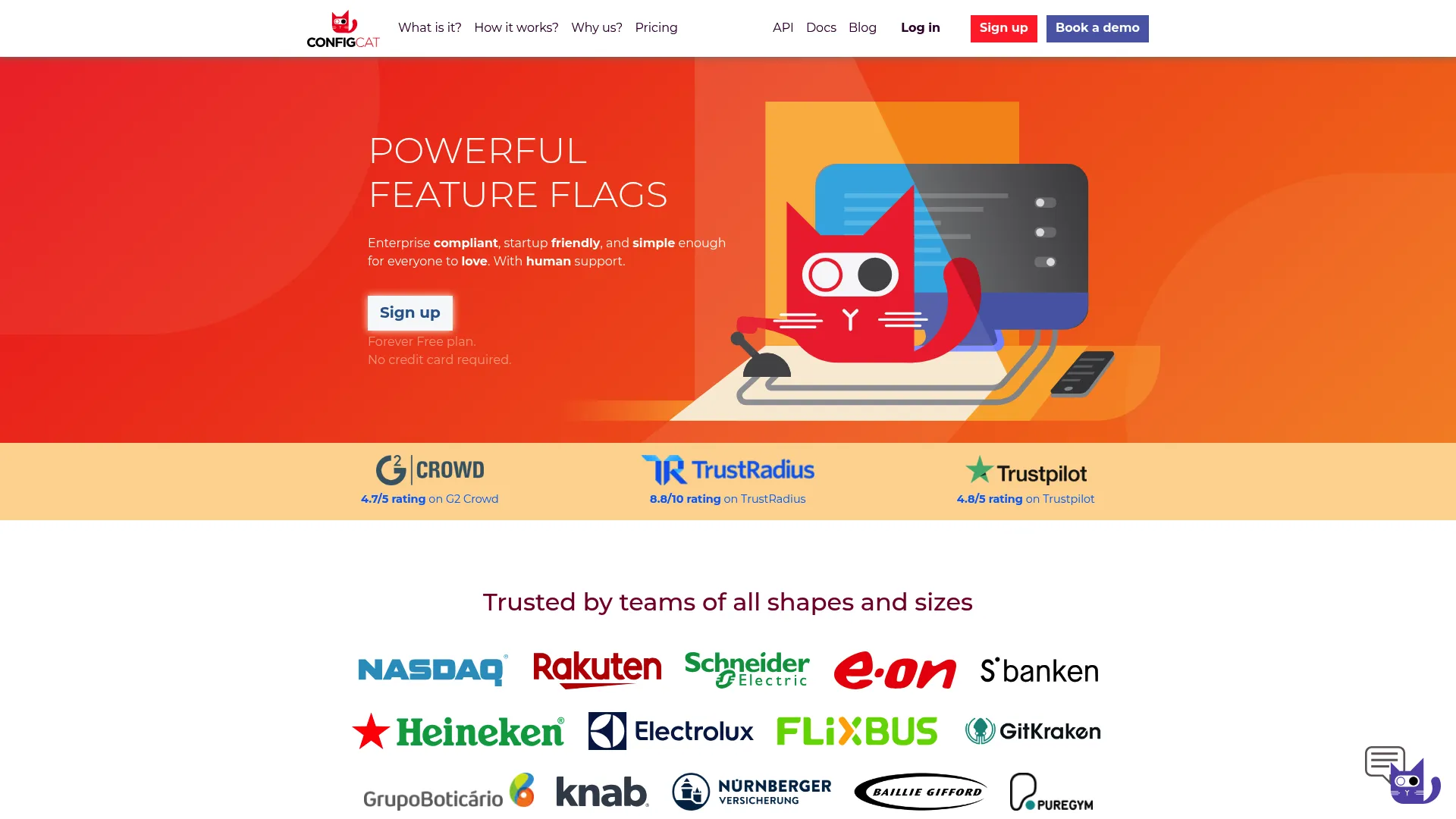 ConfigCat feature flag and remote configuration platform homepage